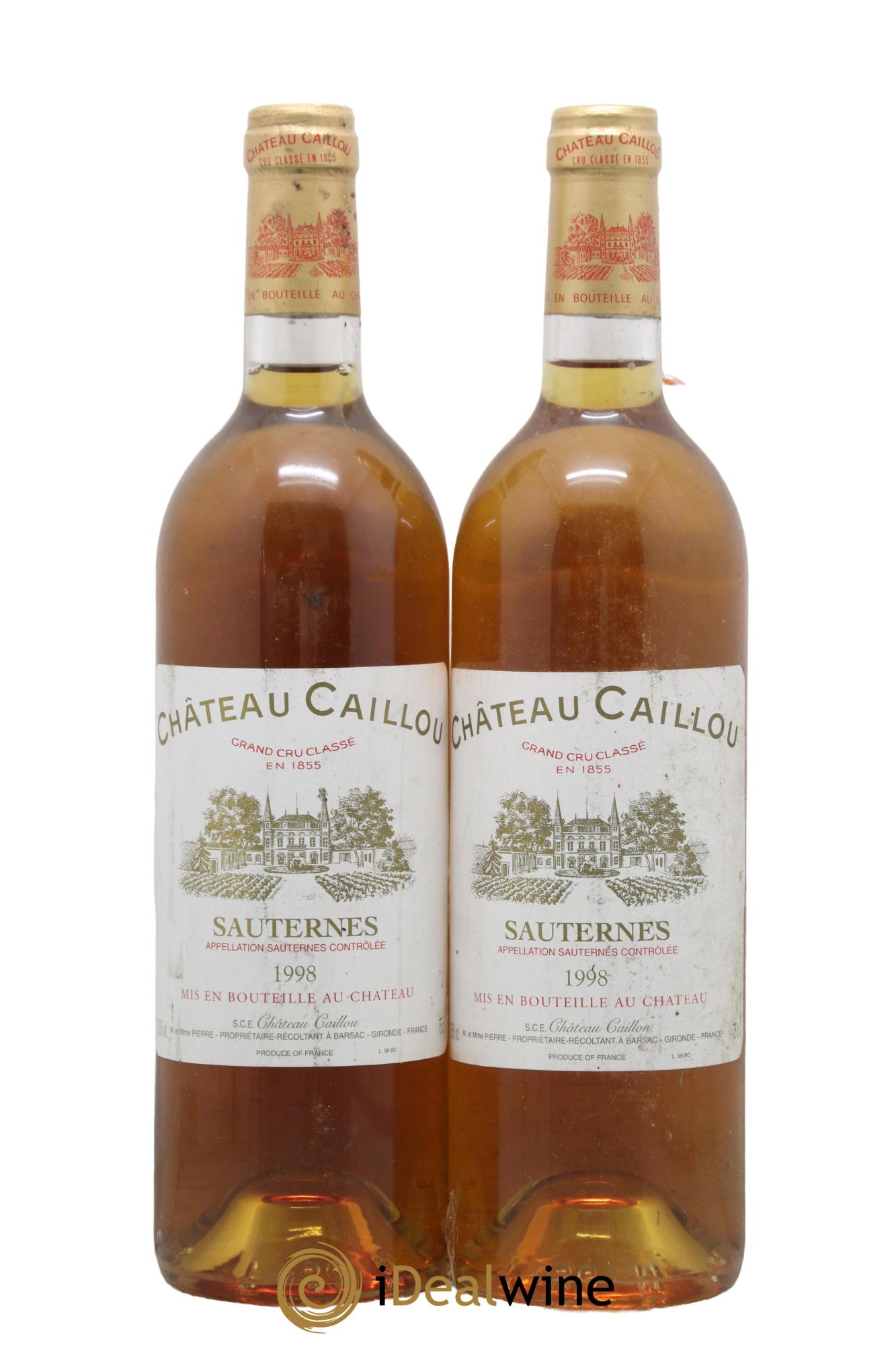 Château Caillou 2ème Grand Cru Classé 1998 - Lot de 2 bouteilles - 0