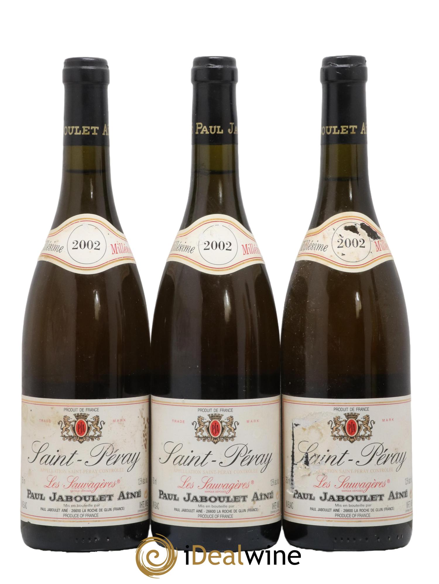 Saint-Péray Les Sauvageres Paul Jaboulet Aine 2002 - Lot de 3 bouteilles - 0