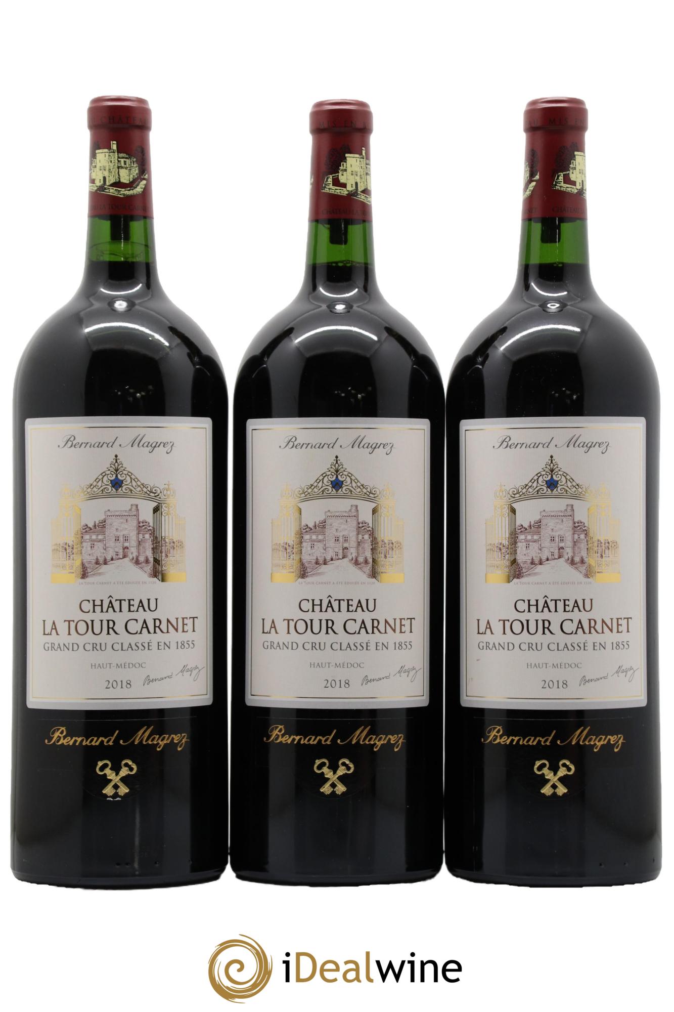 Château la Tour Carnet 4ème Grand Cru Classé 2018 - Lot de 3 magnums - 0