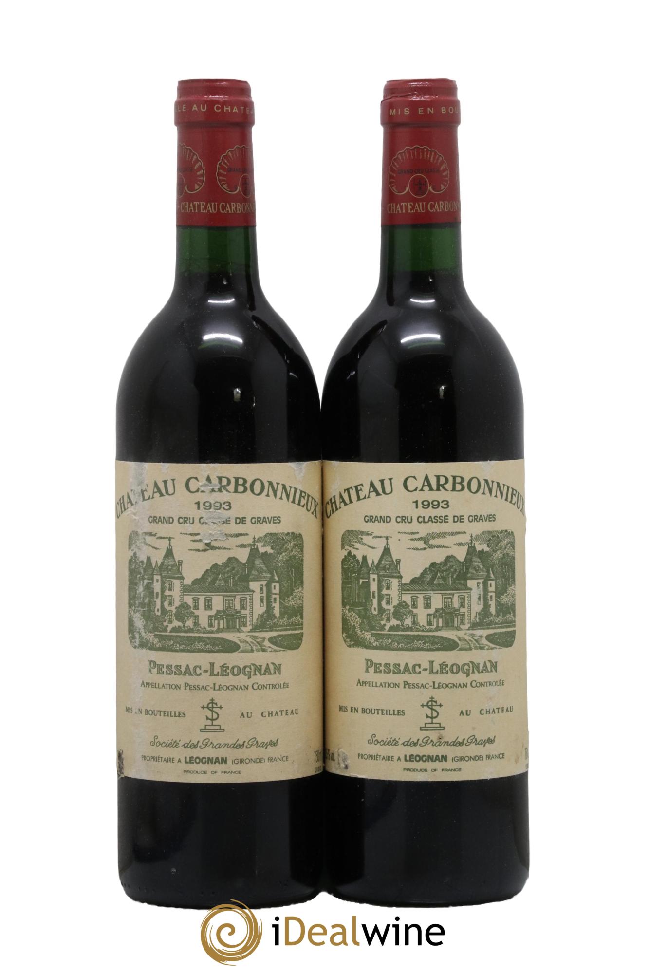 Château Carbonnieux Cru Classé de Graves 1993 - Lot de 2 bouteilles - 0