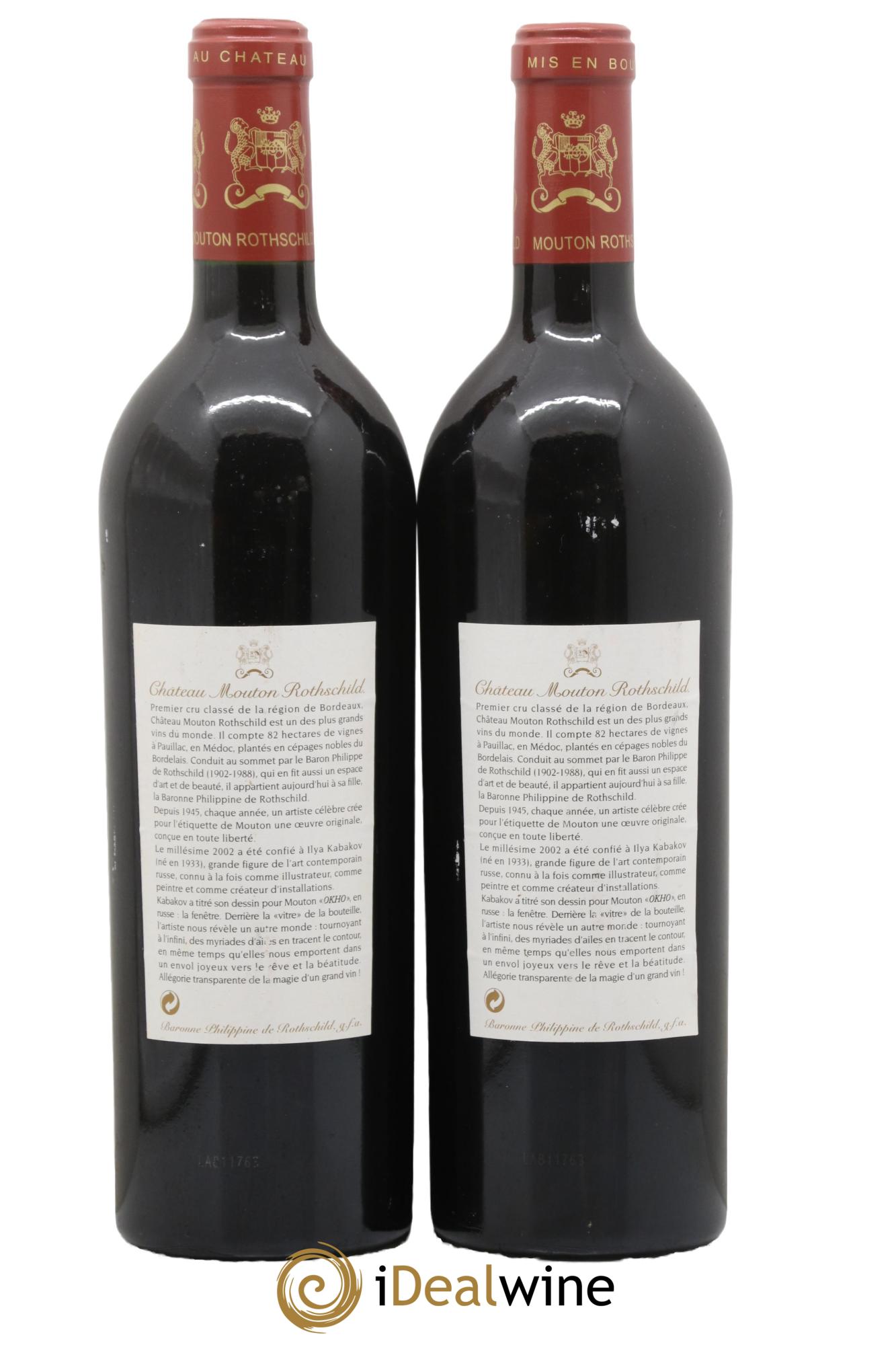 Château Mouton Rothschild 1er Grand Cru Classé 2002 - Lot of 2 bottles - 1