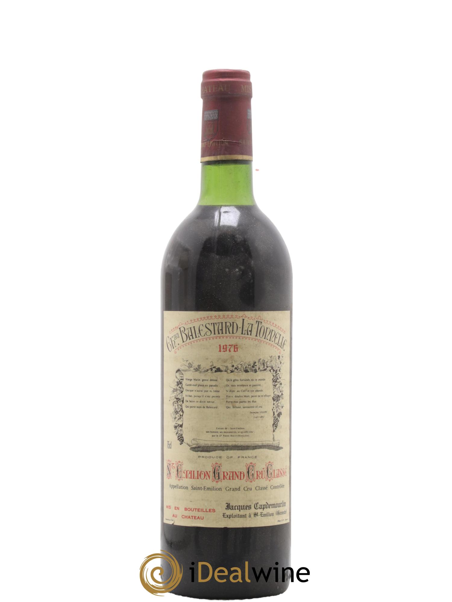 Château Balestard la Tonnelle Grand Cru Classé 1976 - Lot de 1 bouteille - 0