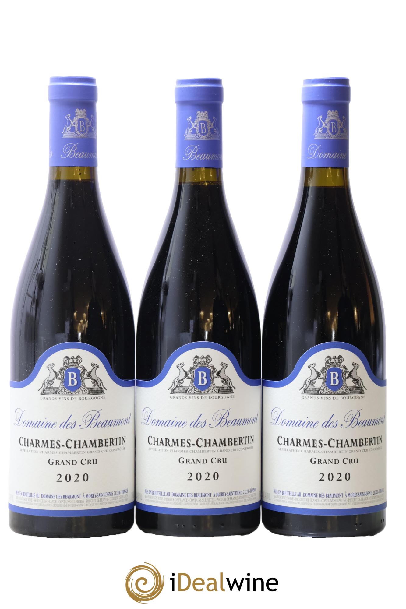 Charmes-Chambertin Grand Cru Domaine des Beaumont 2020 - Lot de 3 bouteilles - 0