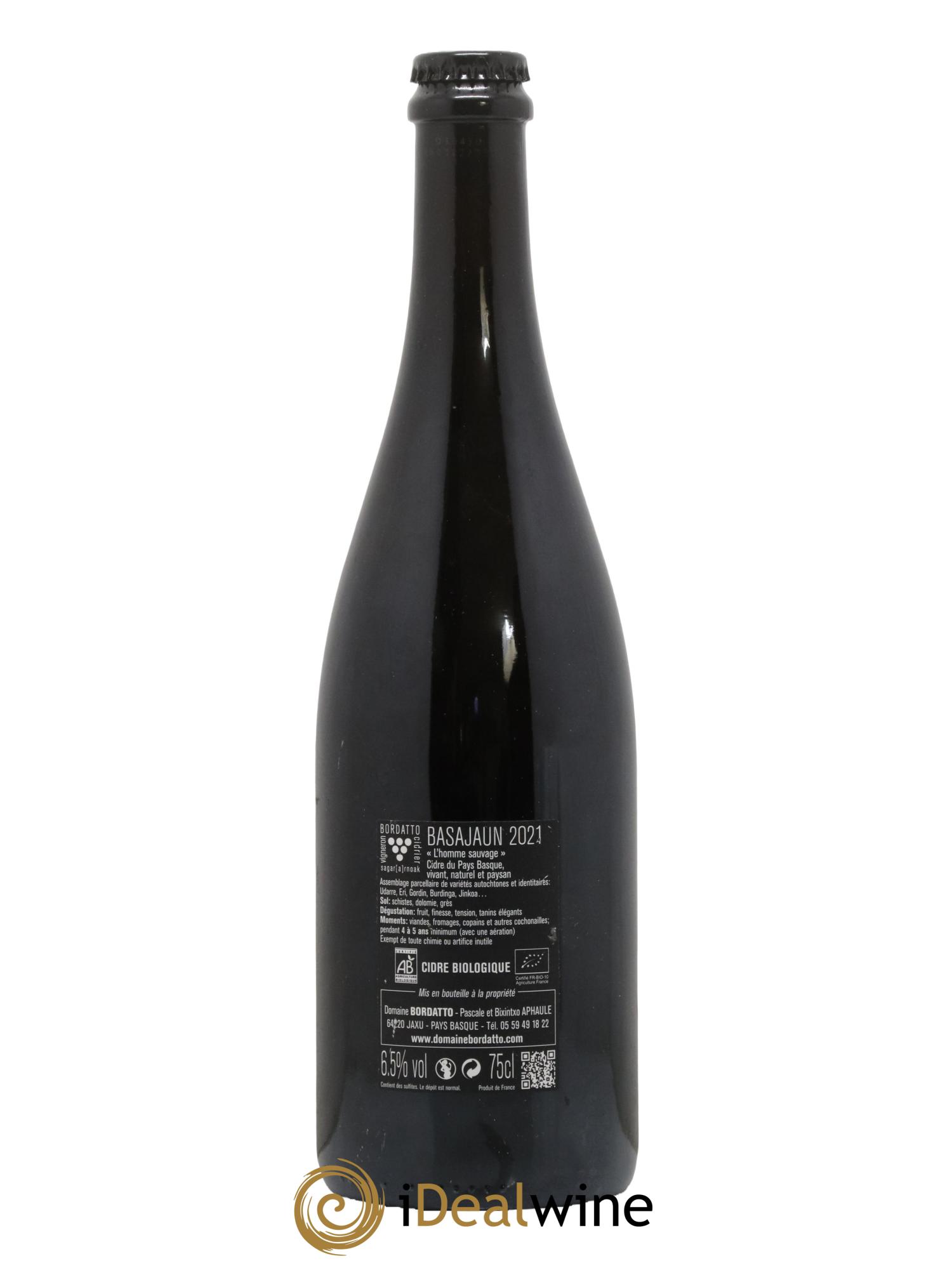 Cidre Basa Jaun Bordatto 2021 - Lot de 1 bouteille - 1