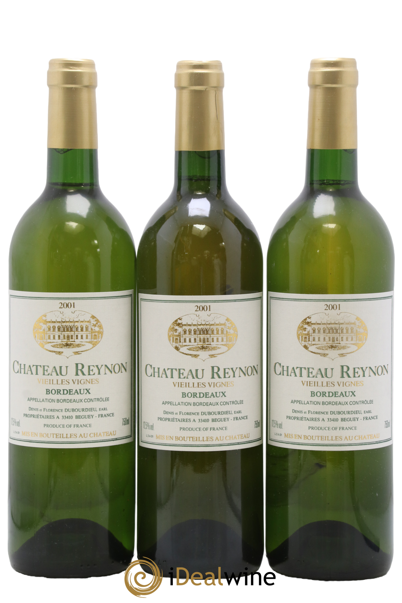 Château Reynon 2001 - Lot of 3 bottles - 0