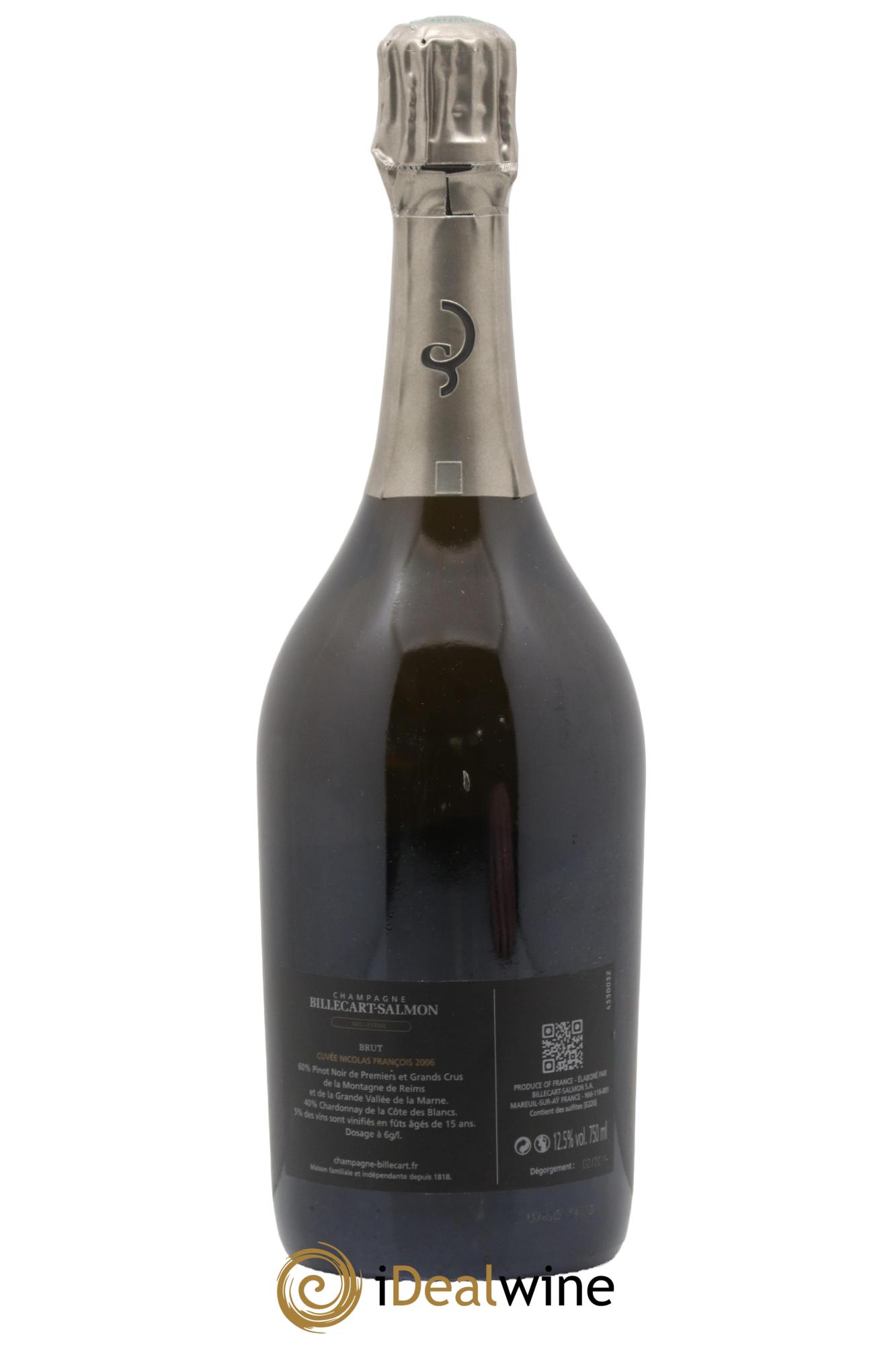 Brut Nicolas François Billecart Billecart-Salmon 2006 - Lot de 1 bouteille - 1