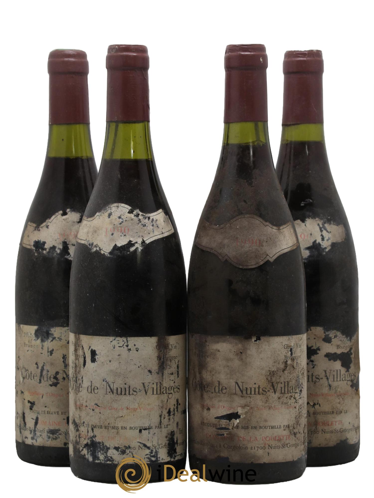 Côte de Nuits-Villages Domaine de La Poulette 1990 - Lot de 4 bouteilles - 0