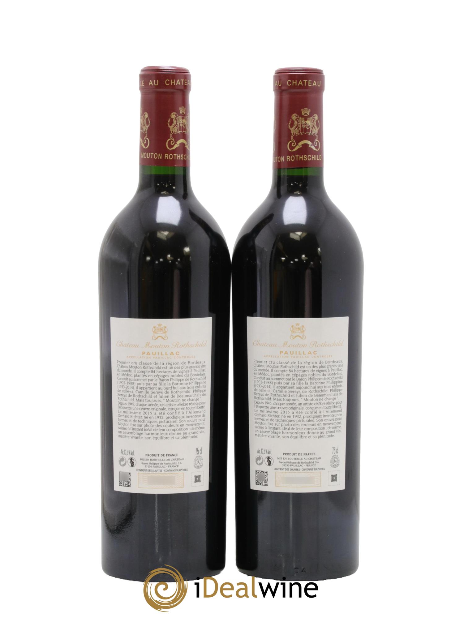 Château Mouton Rothschild 1er Grand Cru Classé 2015 - Lot of 2 bottles - 1