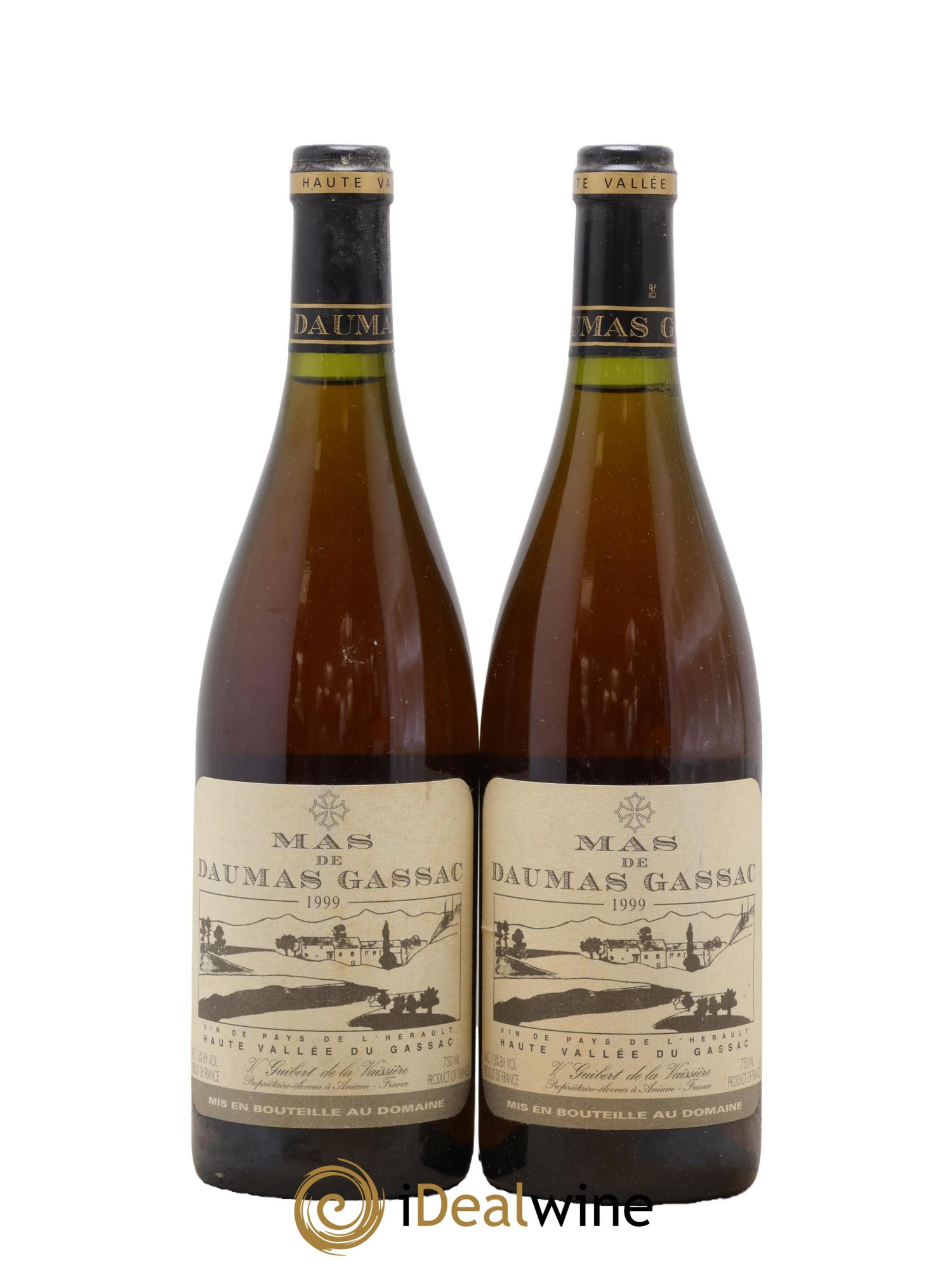 IGP St Guilhem-le-Désert - Cité d'Aniane Mas Daumas Gassac Famille Guibert de La Vaissière 1999 - Posten von 2 Flaschen - 0