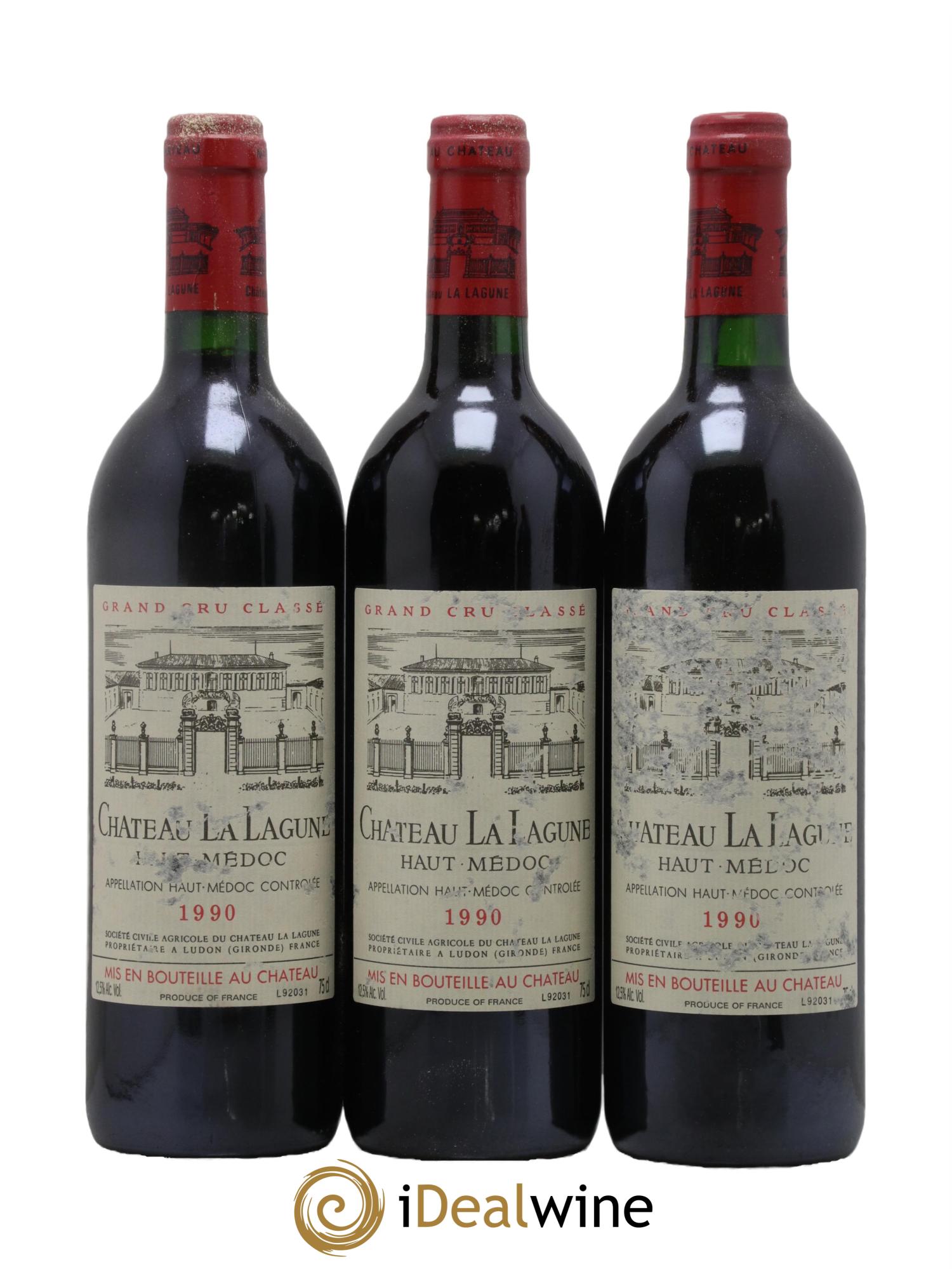 Château la Lagune 3ème Grand Cru Classé 1990 - Lot de 3 bouteilles - 0