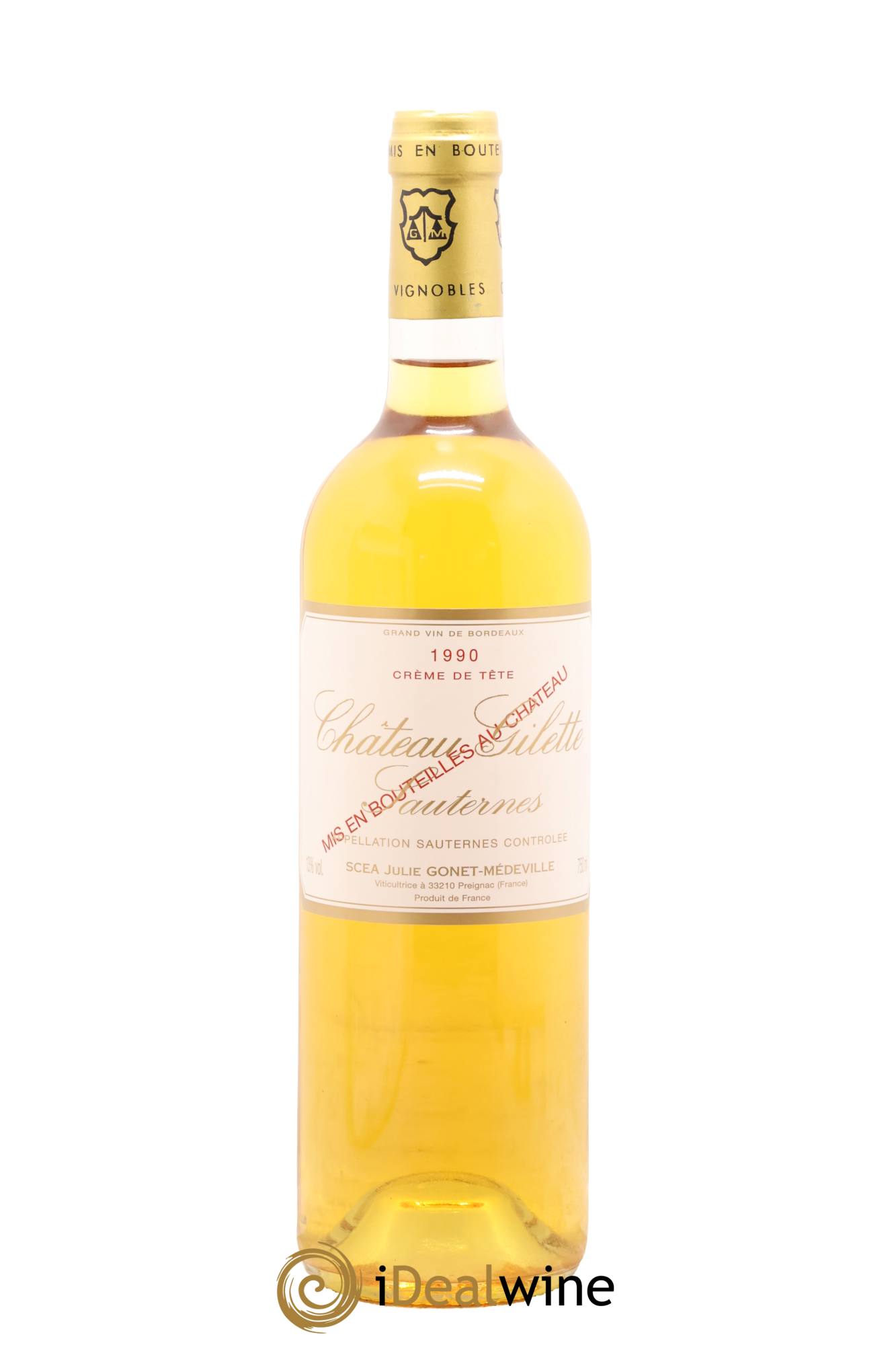 Château Gilette - Crème de Tête 1990 - Lot de 1 bouteille - 0
