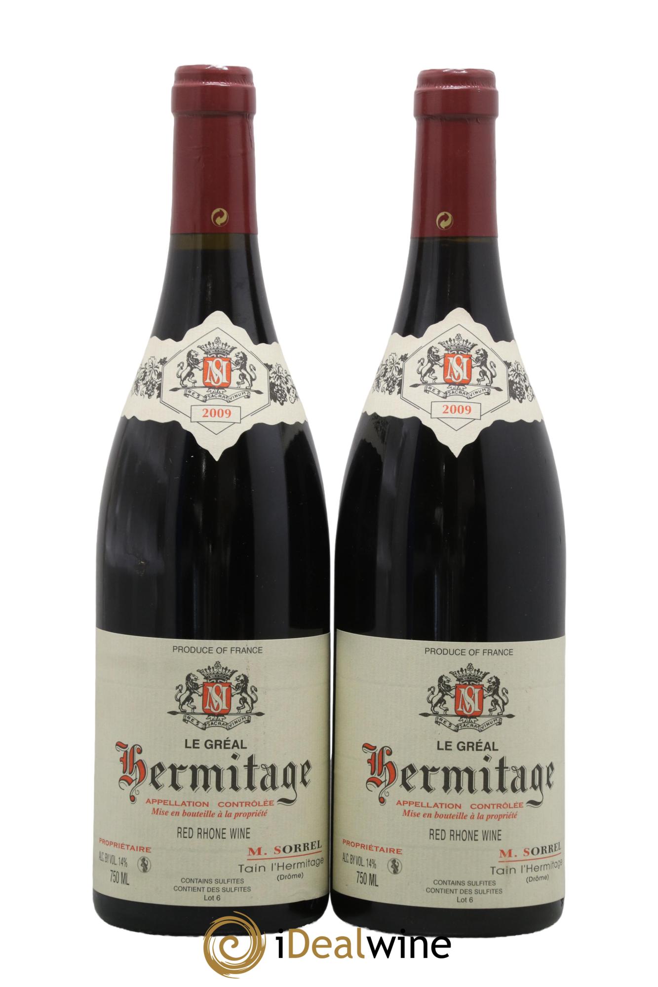 Hermitage Le Gréal Marc Sorrel 2009 - Posten von 2 Flaschen - 0