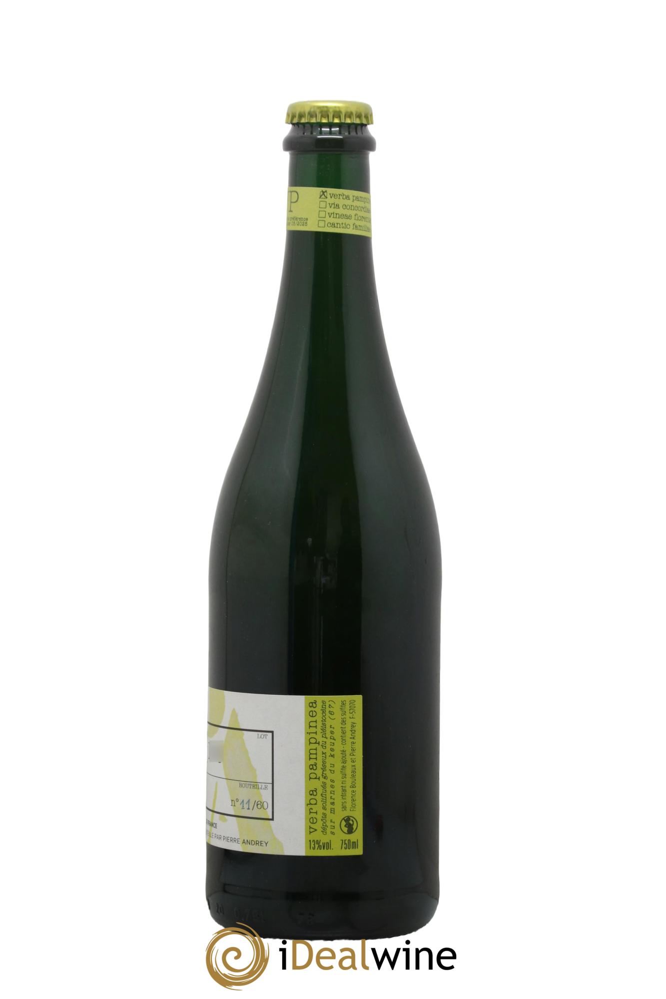 Vin de France Verba Pampinea Riesling Florence Bouleaux et Pierre Andrey 2019 - Lot de 1 bouteille - 1