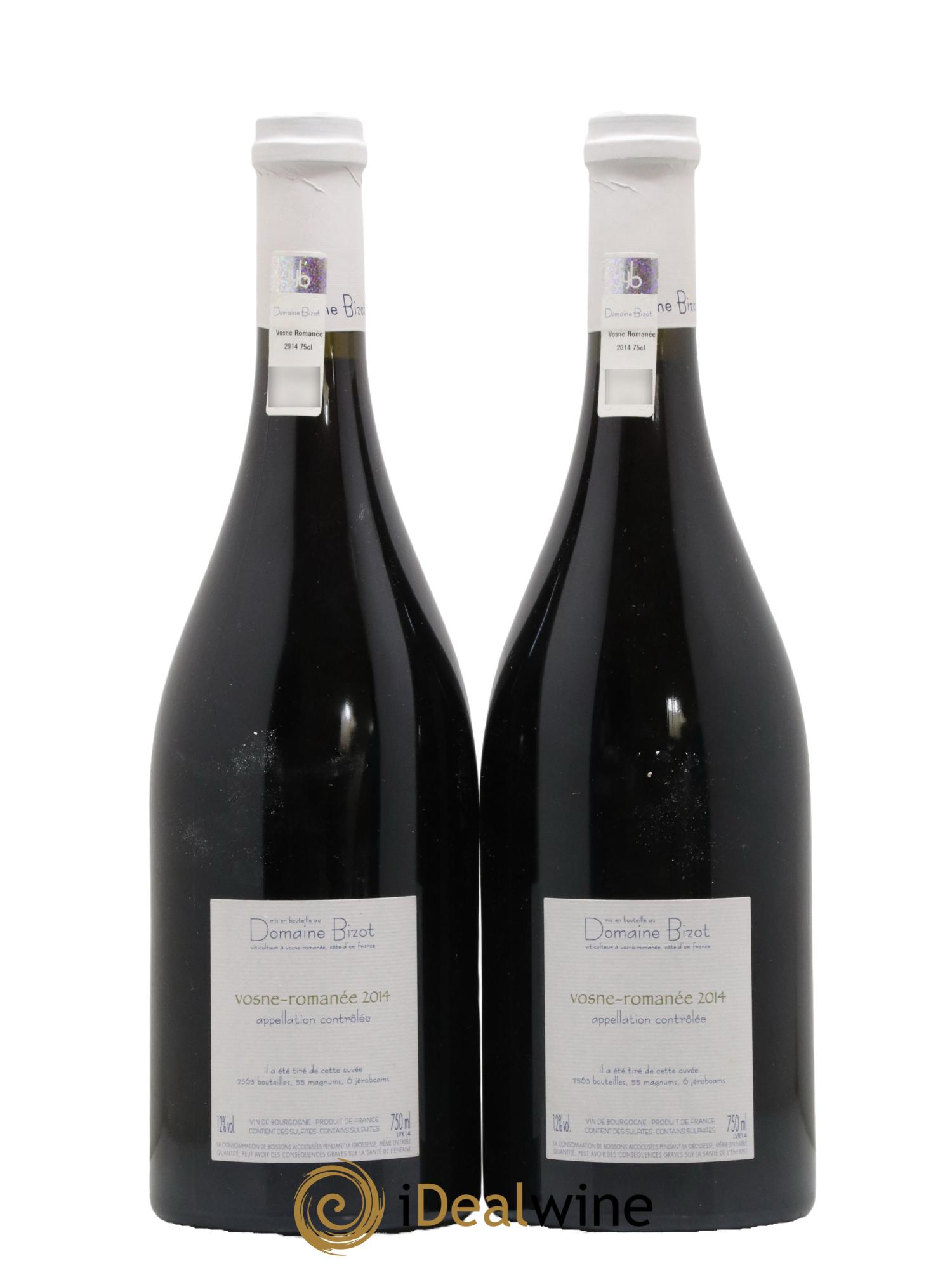 Vosne-Romanée Bizot (Domaine)  2014 - Lot of 2 bottles - 1