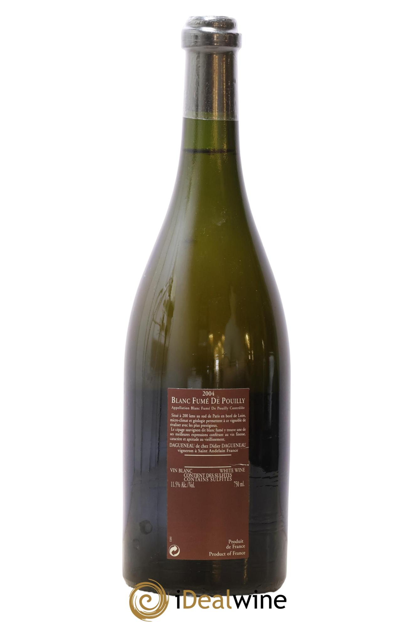 Vin de France (anciennement Pouilly-Fumé) Pur Sang Dagueneau (Domaine Didier - Louis-Benjamin) 2004 - Lot de 1 bouteille - 1