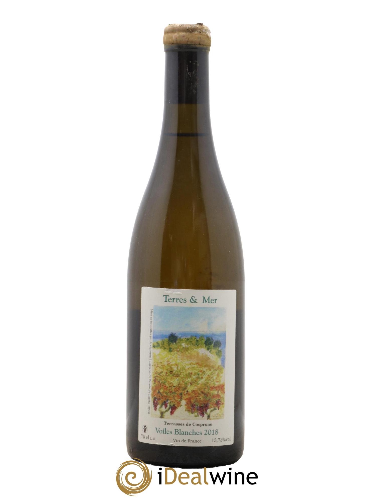 Vin de France Terrasses de Cosprons Voiles Blanches Terres & Mer Didier Mouton 2018 - Lot de 1 bouteille - 0
