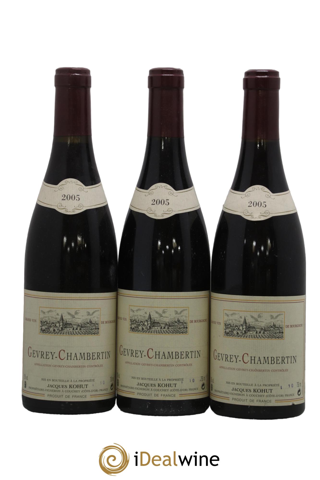Gevrey-Chambertin Jacques Kohut 2005 - Posten von 3 Flaschen - 0