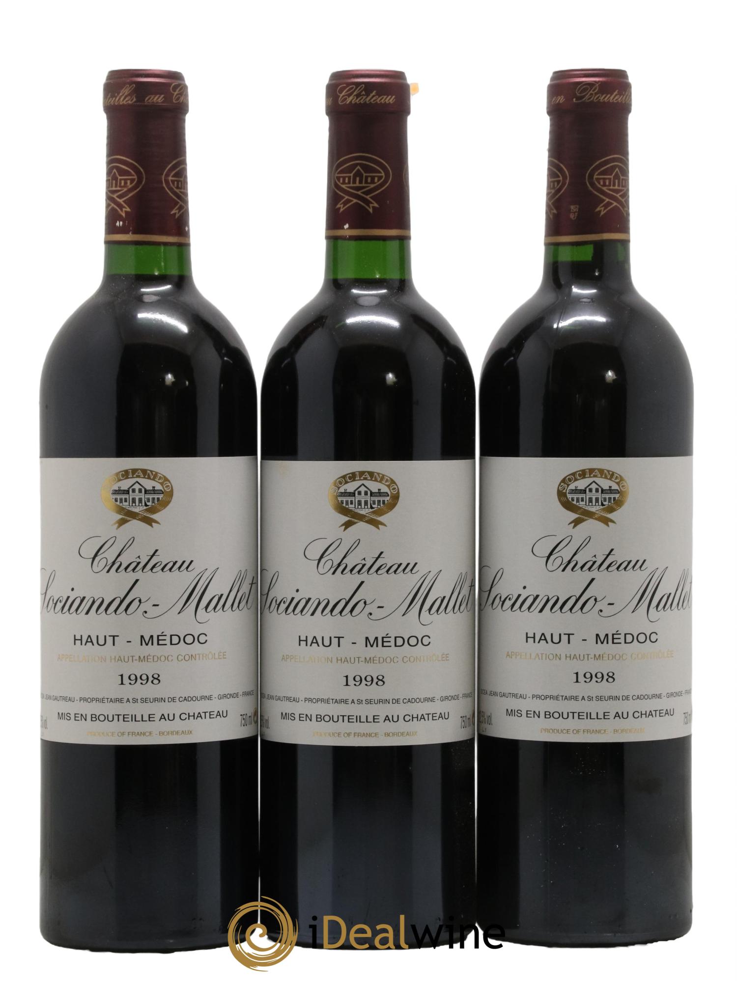 Château Sociando Mallet 1998 - Lot de 12 bouteilles - 3