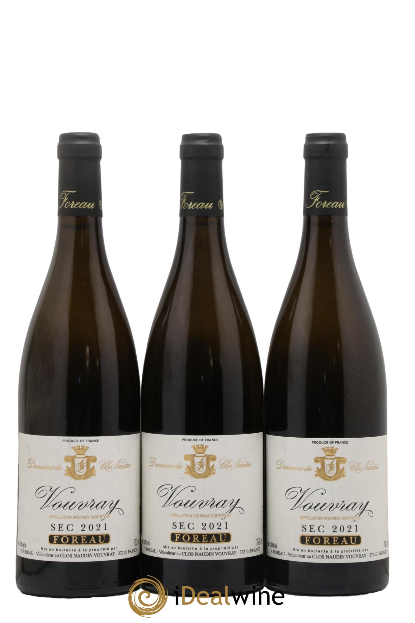 Vouvray Sec Clos Naudin - Philippe Foreau 2021 - Posten von 3 Flaschen - 0
