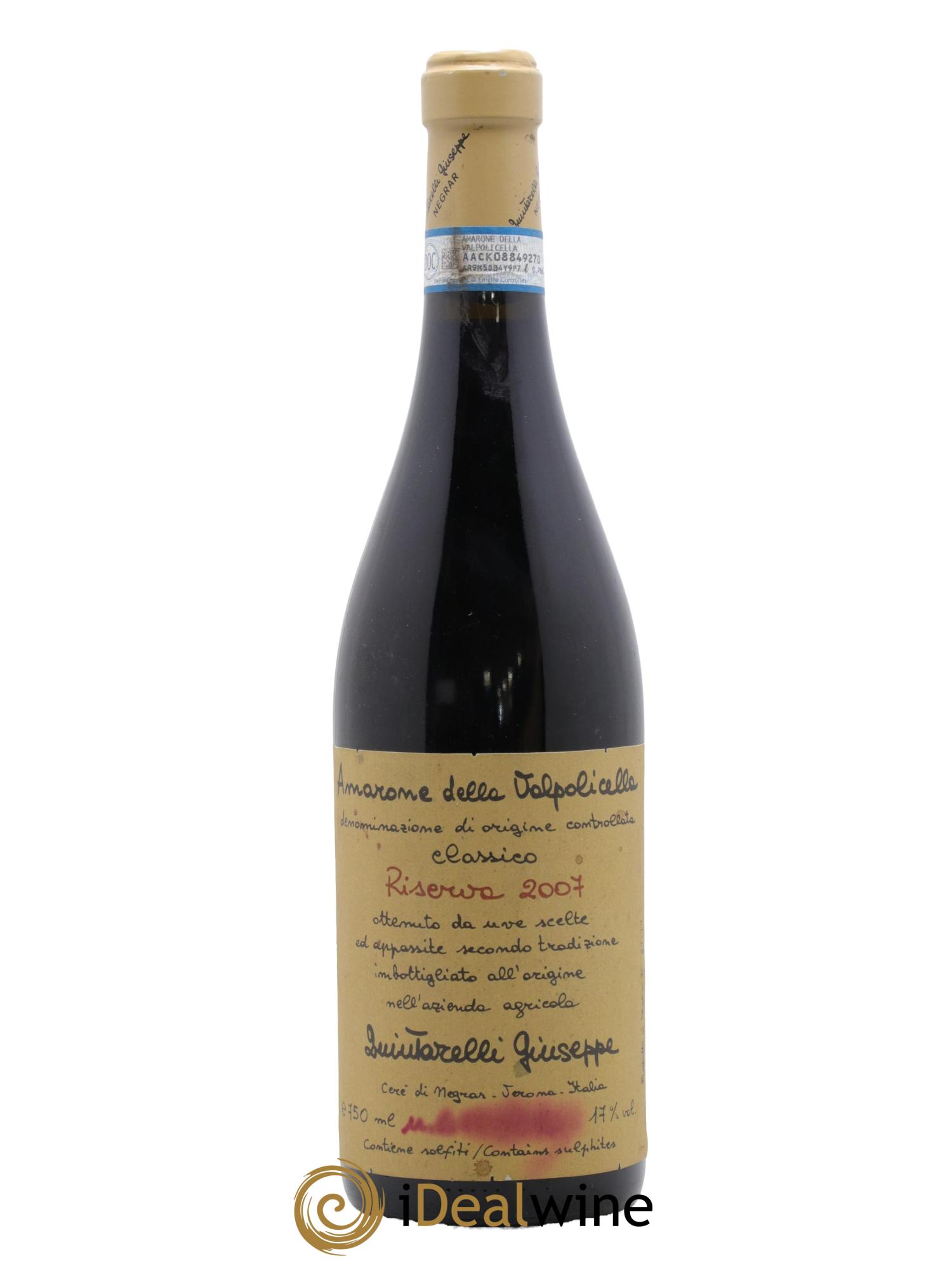Amarone della Valpolicella DOCG Riserva Giuseppe Quintarelli 2007 - Lotto di 1 bottiglia - 0
