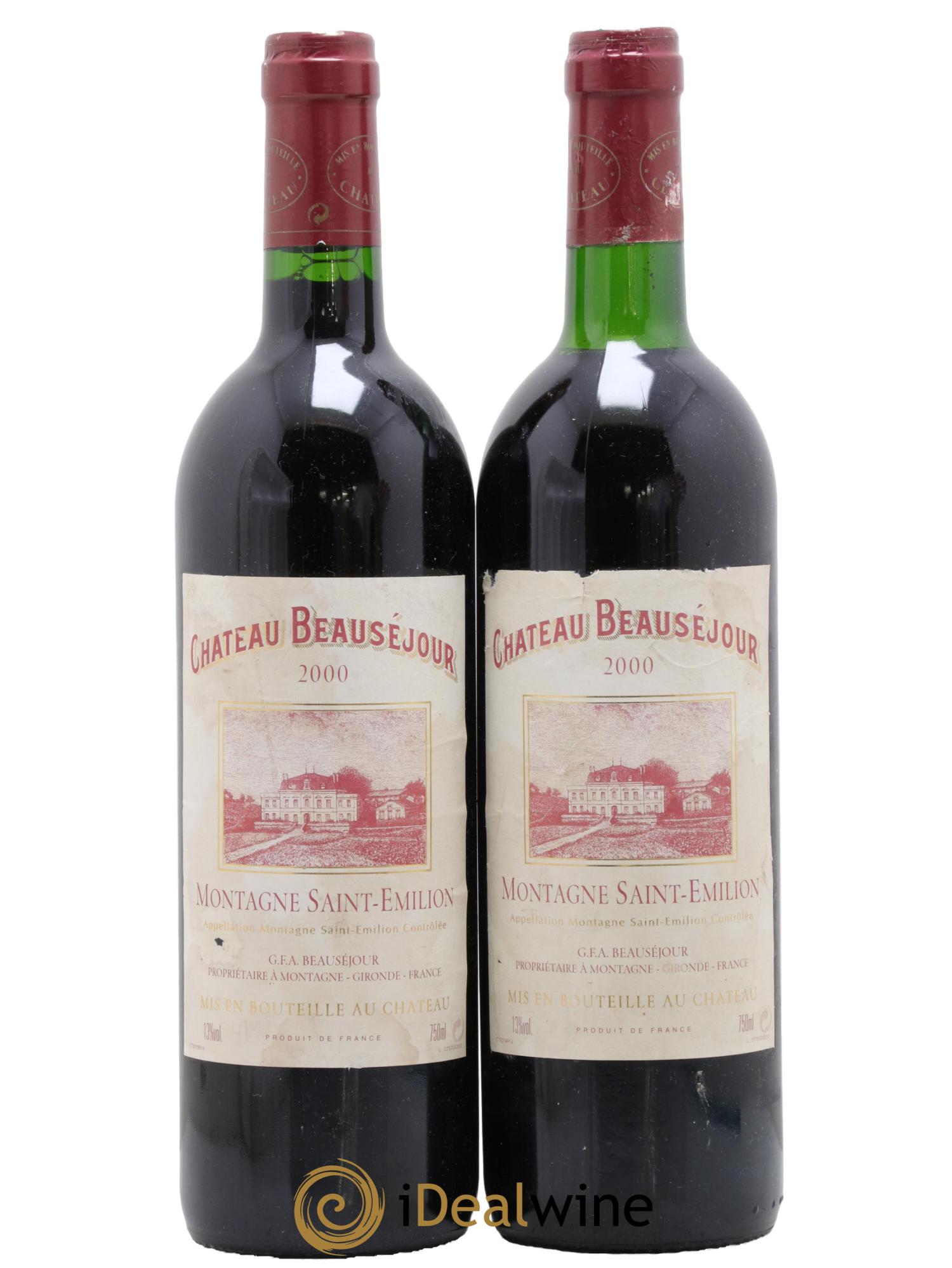 Montagne Saint-Émilion Château Beauséjour 2000 - Posten von 2 Flaschen - 0