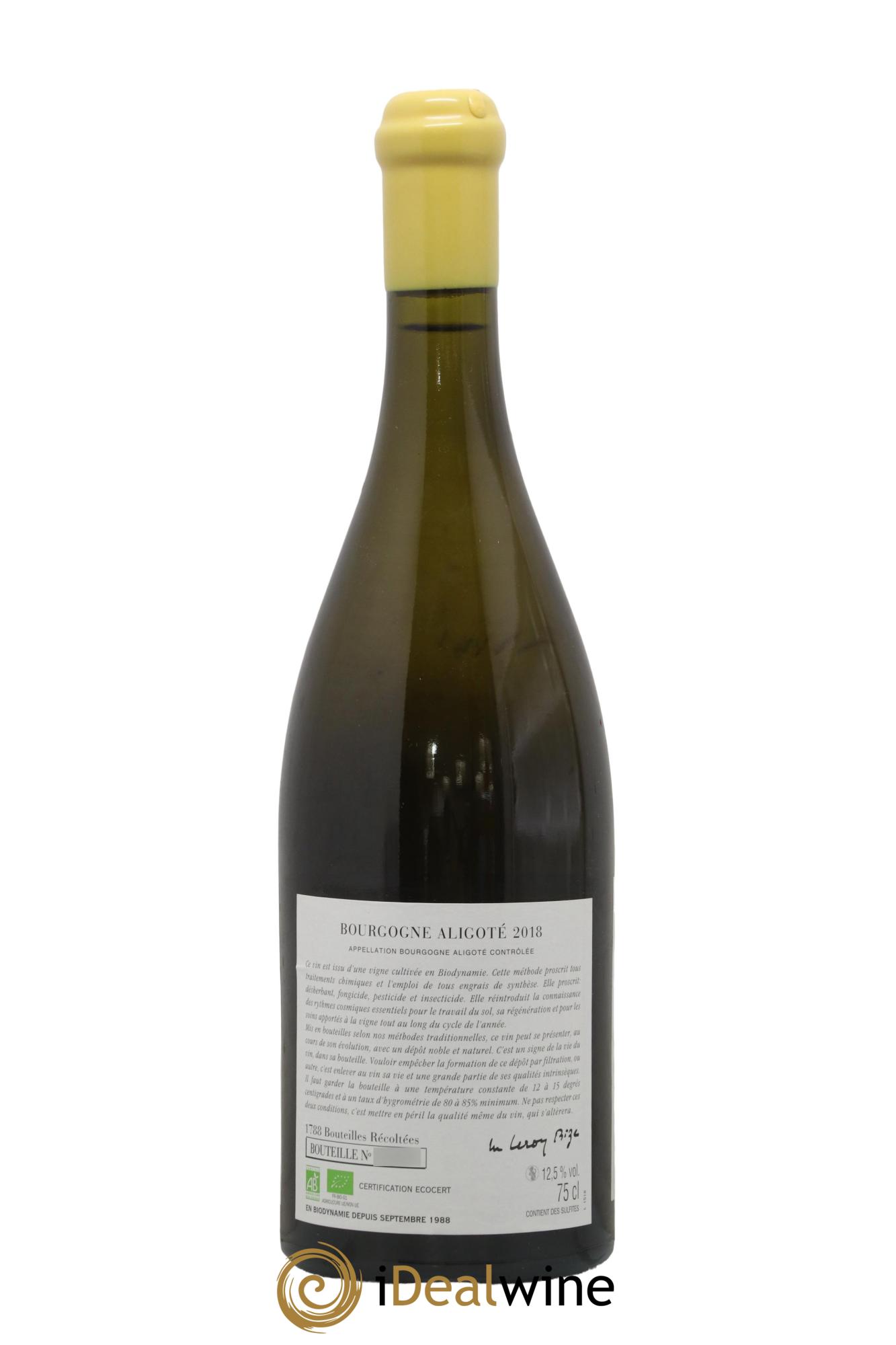 Bourgogne Aligoté Sous Chatelet d'Auvenay (Domaine) 2018 - Lot de 1 bouteille - 1