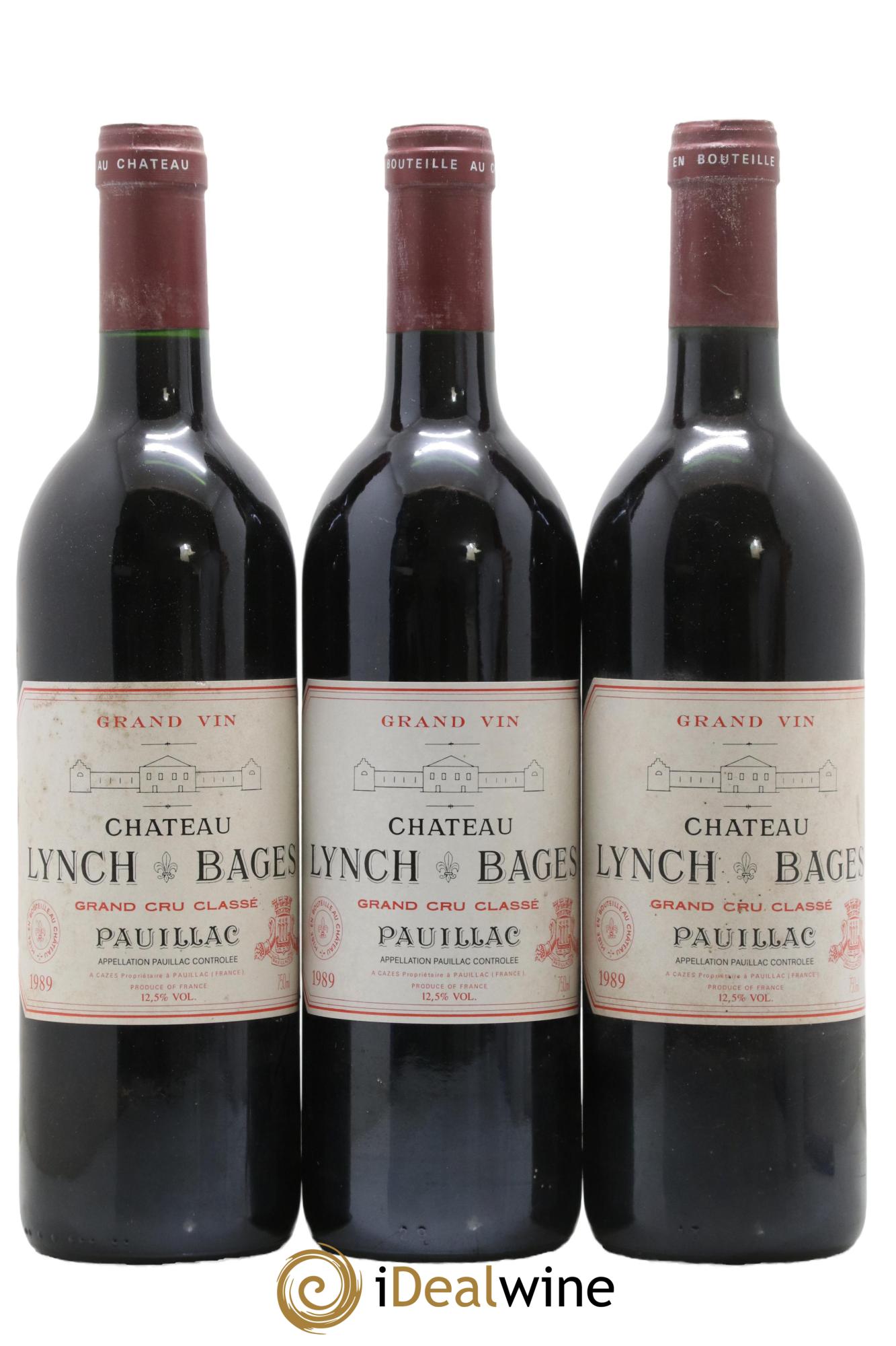 Château Lynch Bages 5ème Grand Cru Classé 1989 - Lot de 3 bouteilles - 0
