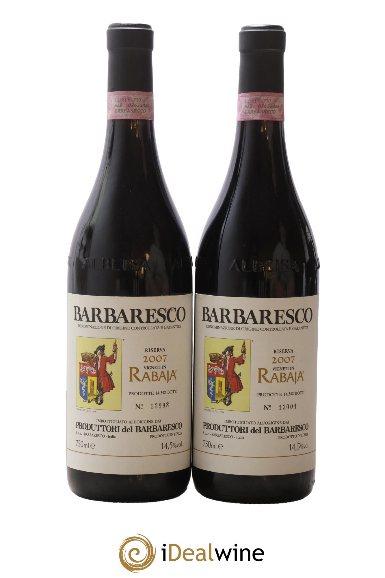 Barolo DOCG Rabaja' Riserva Produttori del Barbaresco 2007 - Lot of 2 bottles - 0