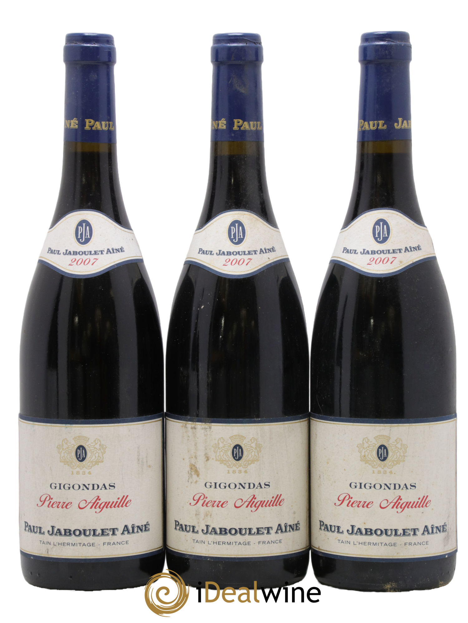 Gigondas Pierre Aiguille Paul Jaboulet Ainé 2007 - Lotto di 3 bottiglie - 0