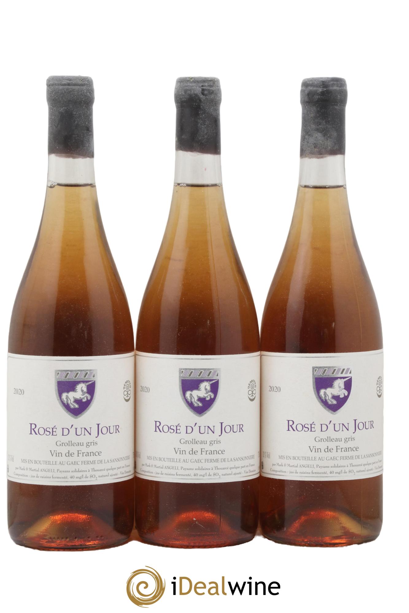 Vin de France Rosé d'un jour Mark Angeli (Domaine) - Ferme de la Sansonnière 2020 - Posten von 3 Flaschen - 0