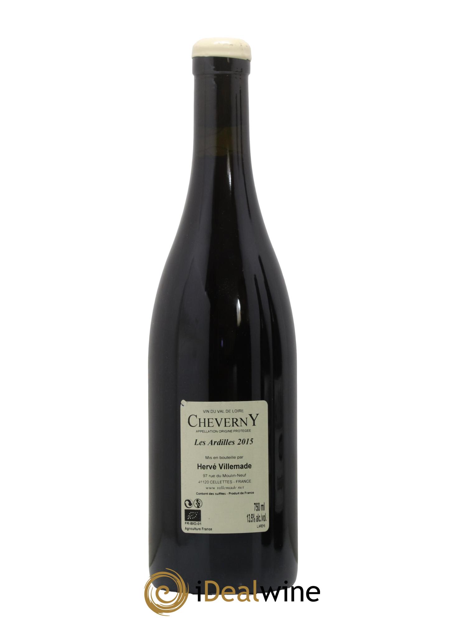 Cheverny Les Ardilles Domaine Hervé Villemade 2015 - Lot de 1 bouteille - 1