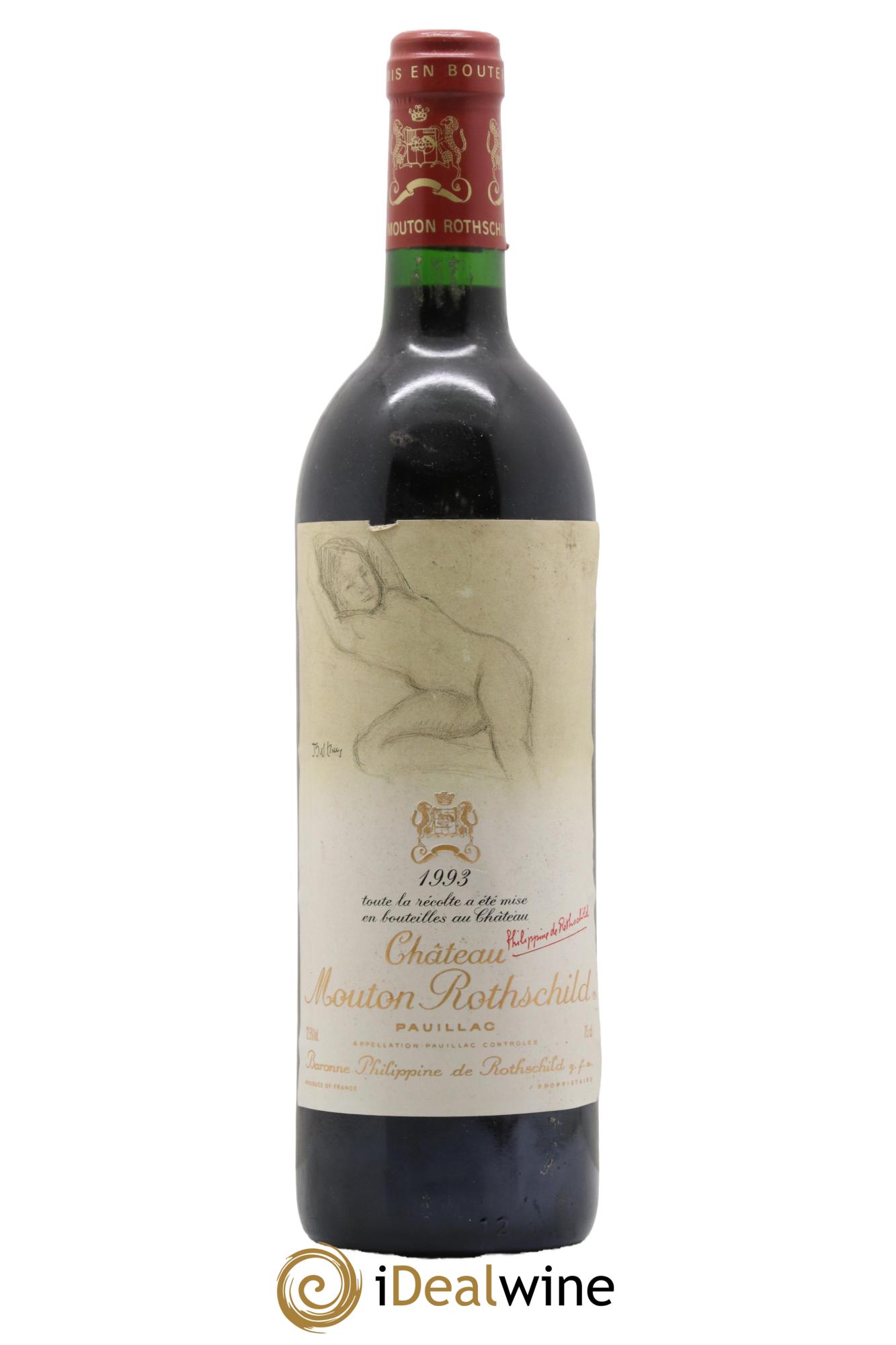 Château Mouton Rothschild 1er Grand Cru Classé 1993 - Lot de 1 bouteille - 0