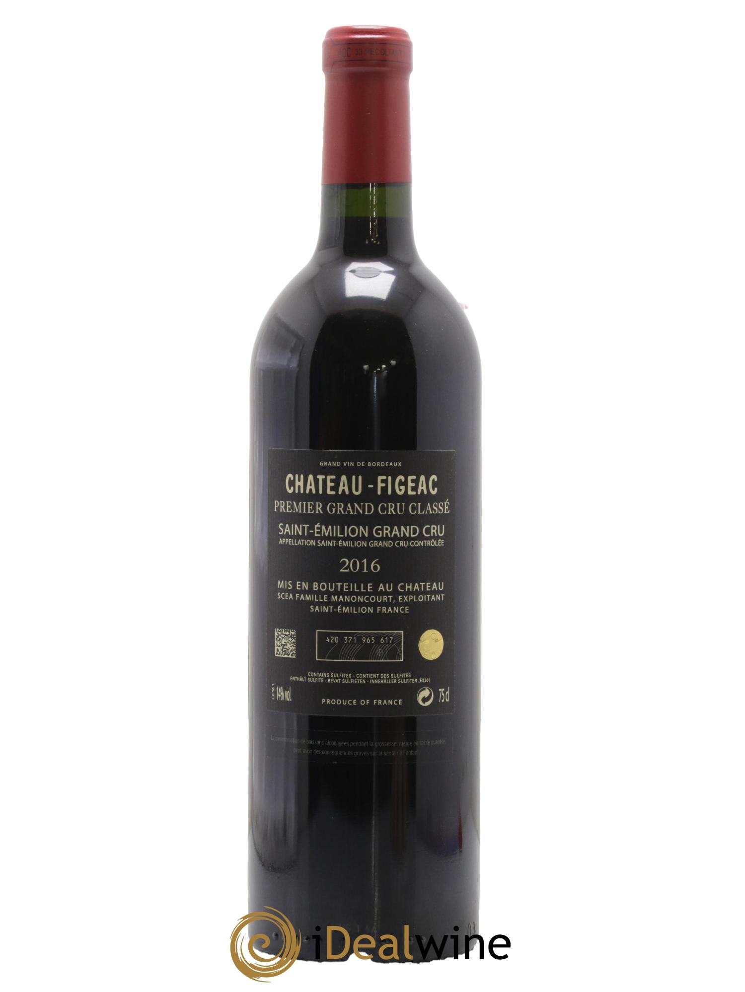 Château Figeac 1er Grand Cru Classé A 2016 - Lot of 1 bottle - 1