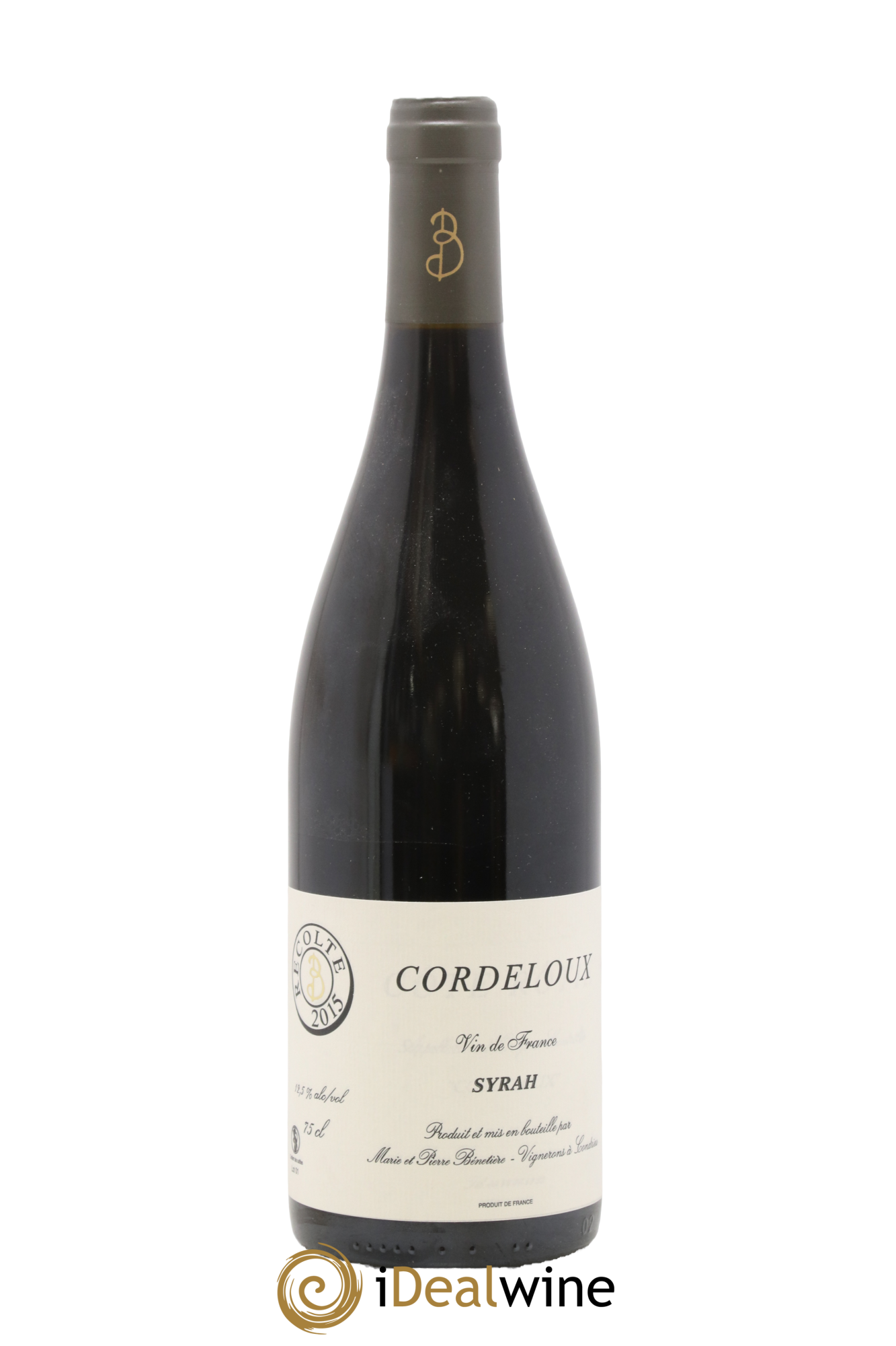 Vin de France Syrah Cordeloux Marie et Pierre Bénetière (Domaine) 2015 - Lot de 1 bouteille - 0
