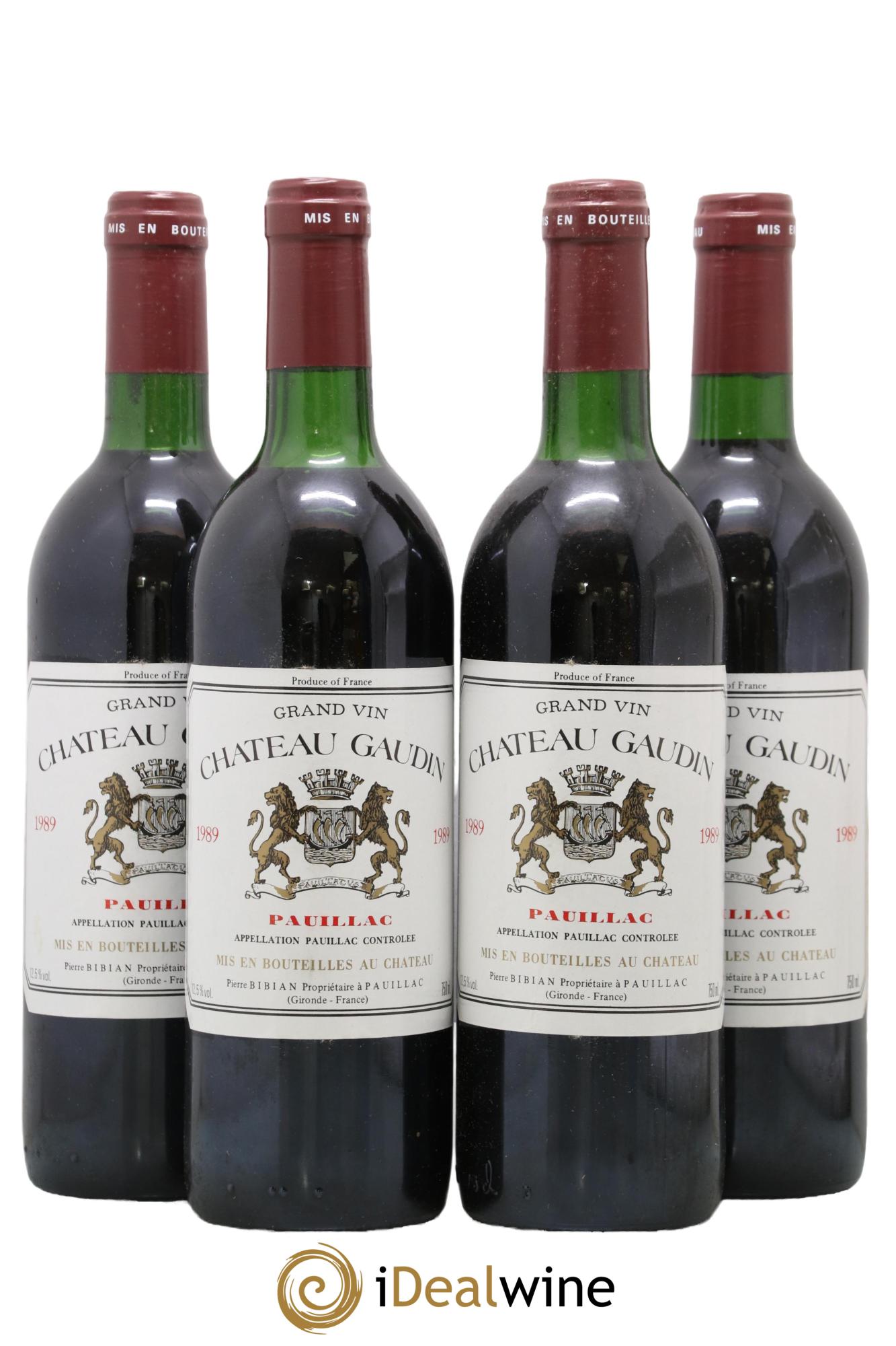 Château Gaudin 1989 - Posten von 4 Flaschen - 0