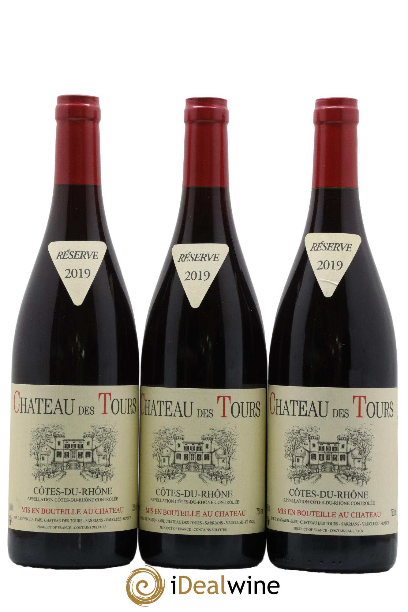 Côtes-du-Rhône Château des Tours Emmanuel Reynaud 2019 - Lot de 3 bouteilles - 0