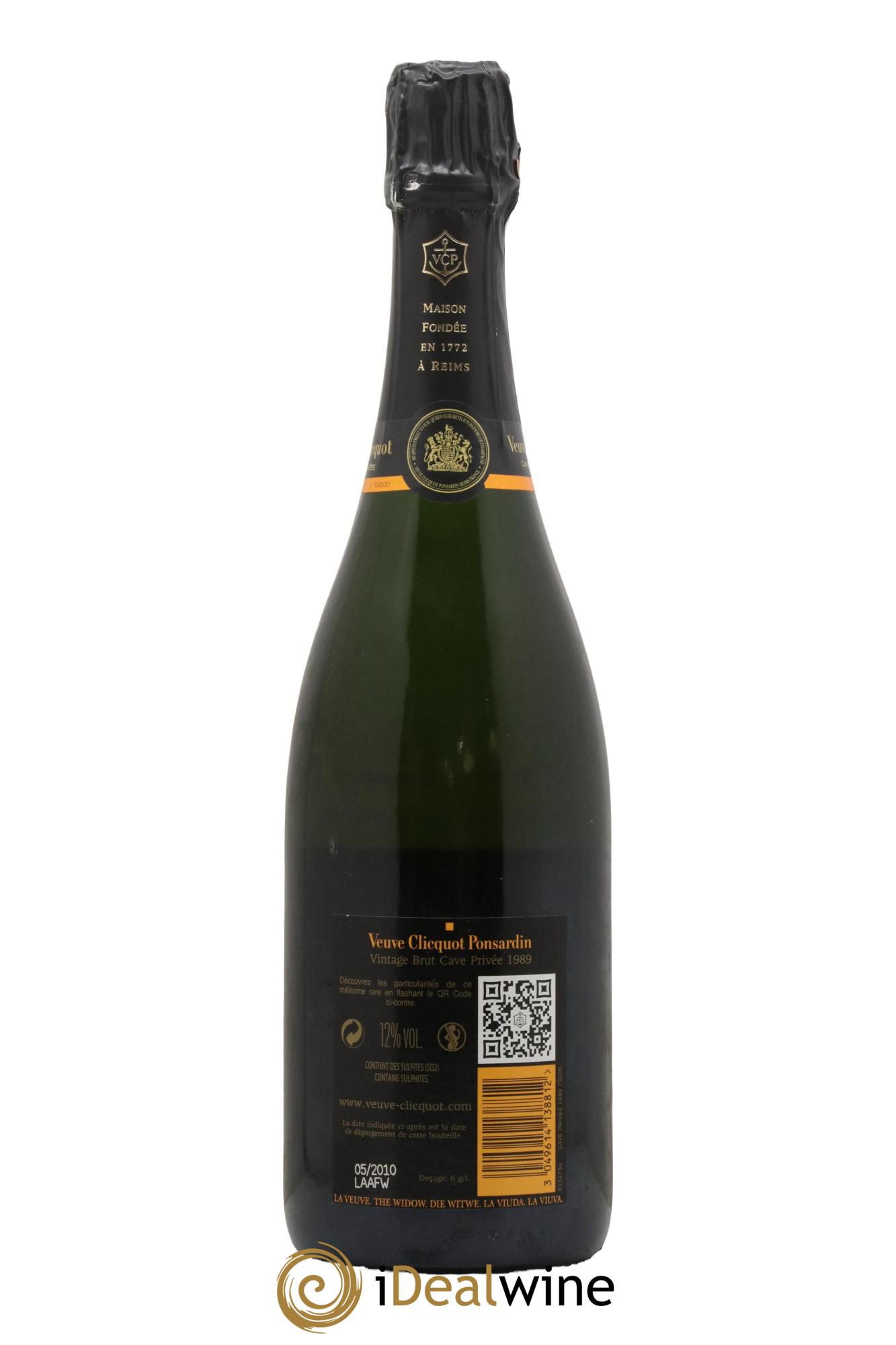 Cave privée Brut Veuve Clicquot 1989 - Lot of 1 bottle - 1