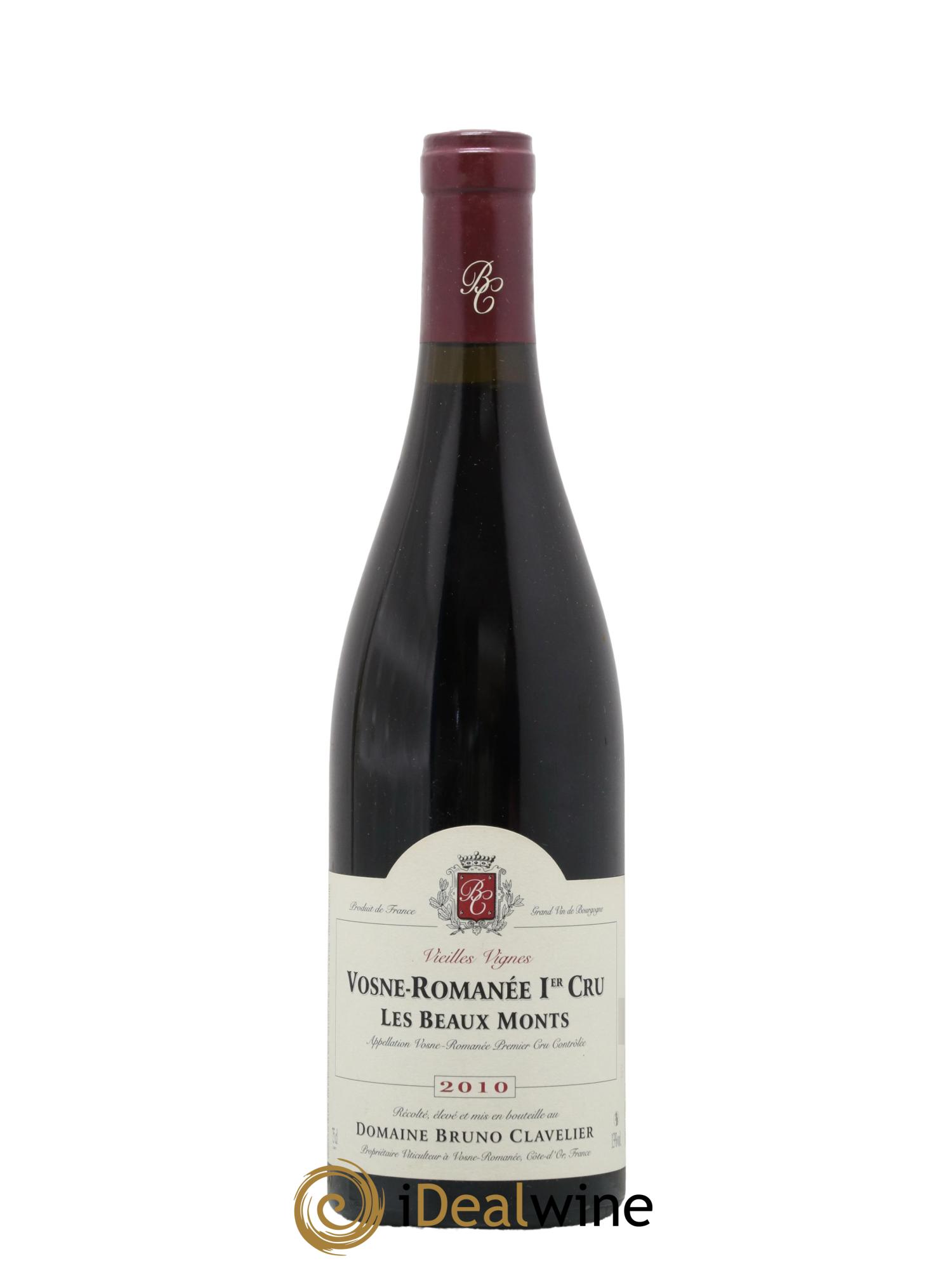 Vosne-Romanée 1er Cru Les Beaux Monts Vieilles vignes Bruno Clavelier 2010 - Lot de 1 bouteille - 0