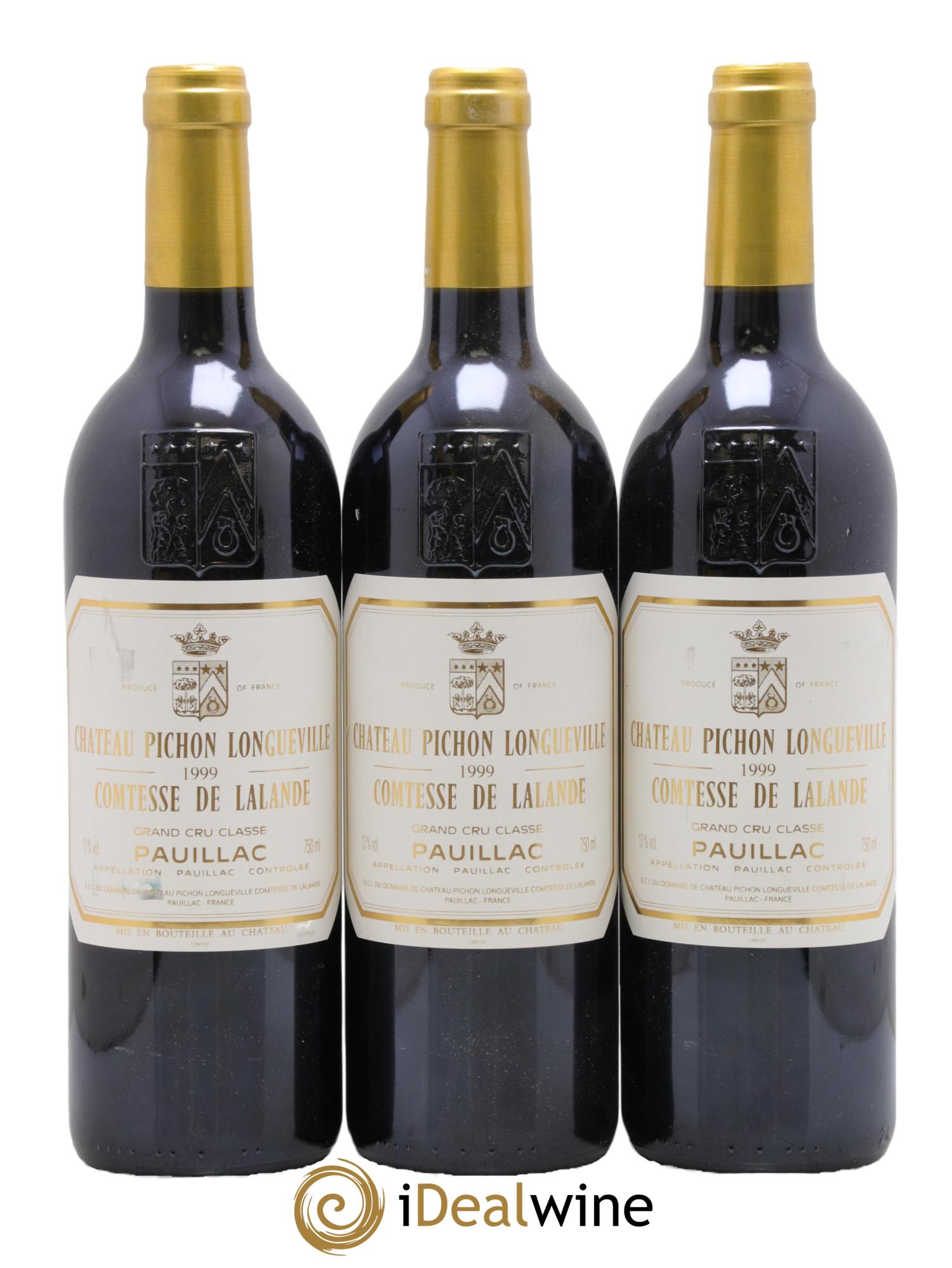 Château Pichon Longueville Comtesse de Lalande 2ème Grand Cru Classé 1999 - Lot of 3 bottles - 0