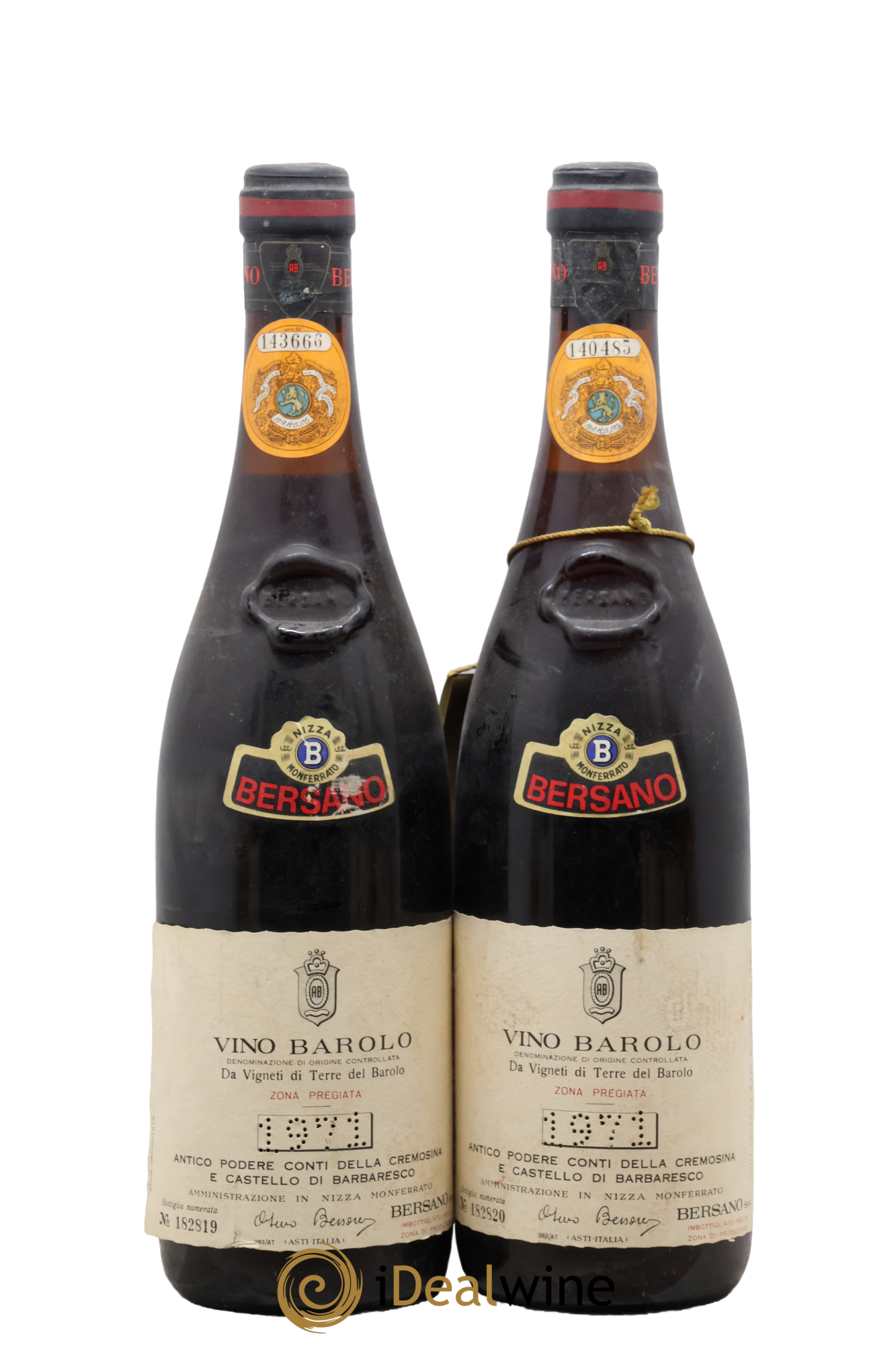 Barolo Bersano 1971 - Lot de 2 bouteilles - 0