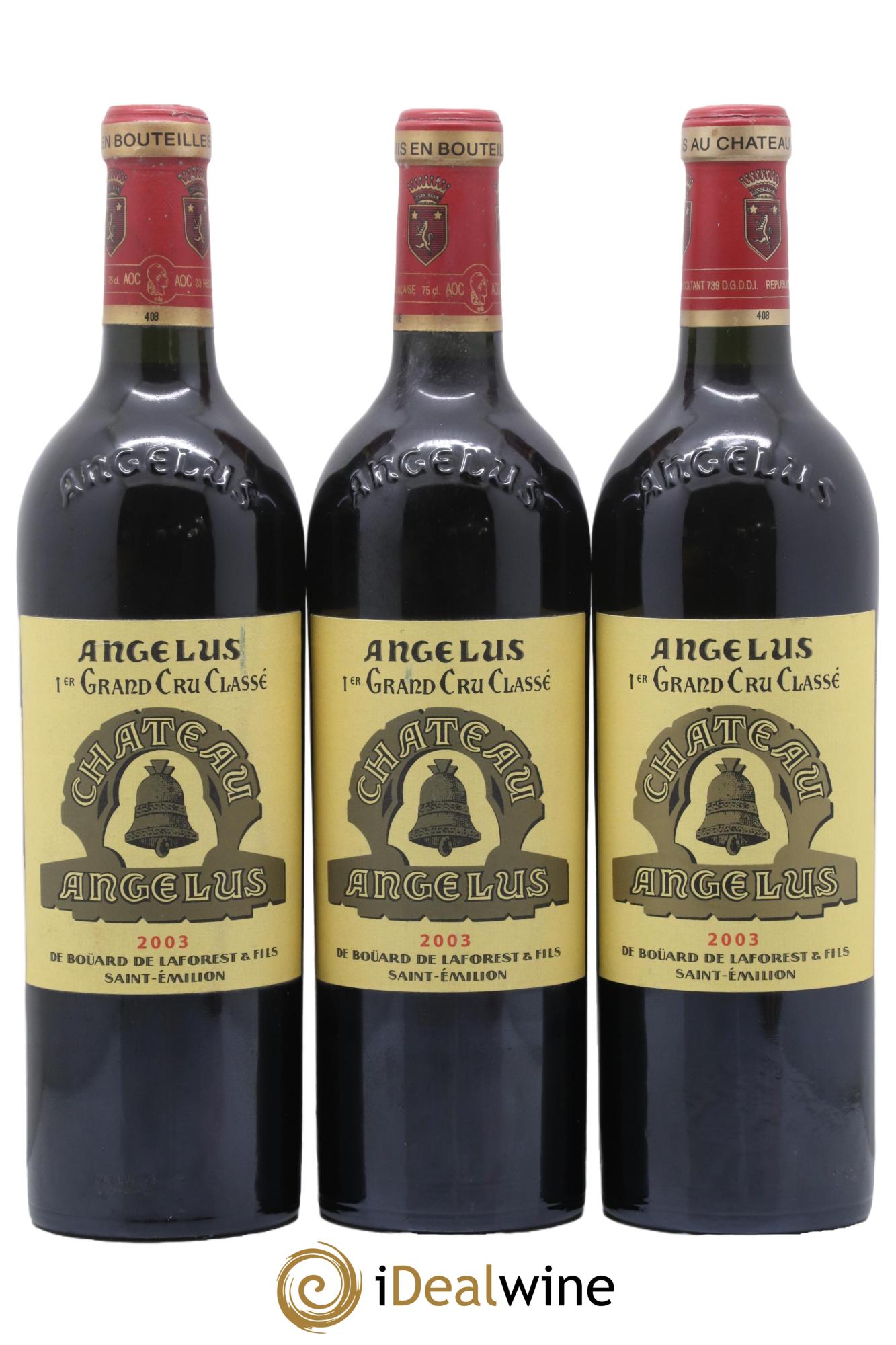Château Angélus 1er Grand Cru Classé A 2003 - Lot of 3 bottles - 0
