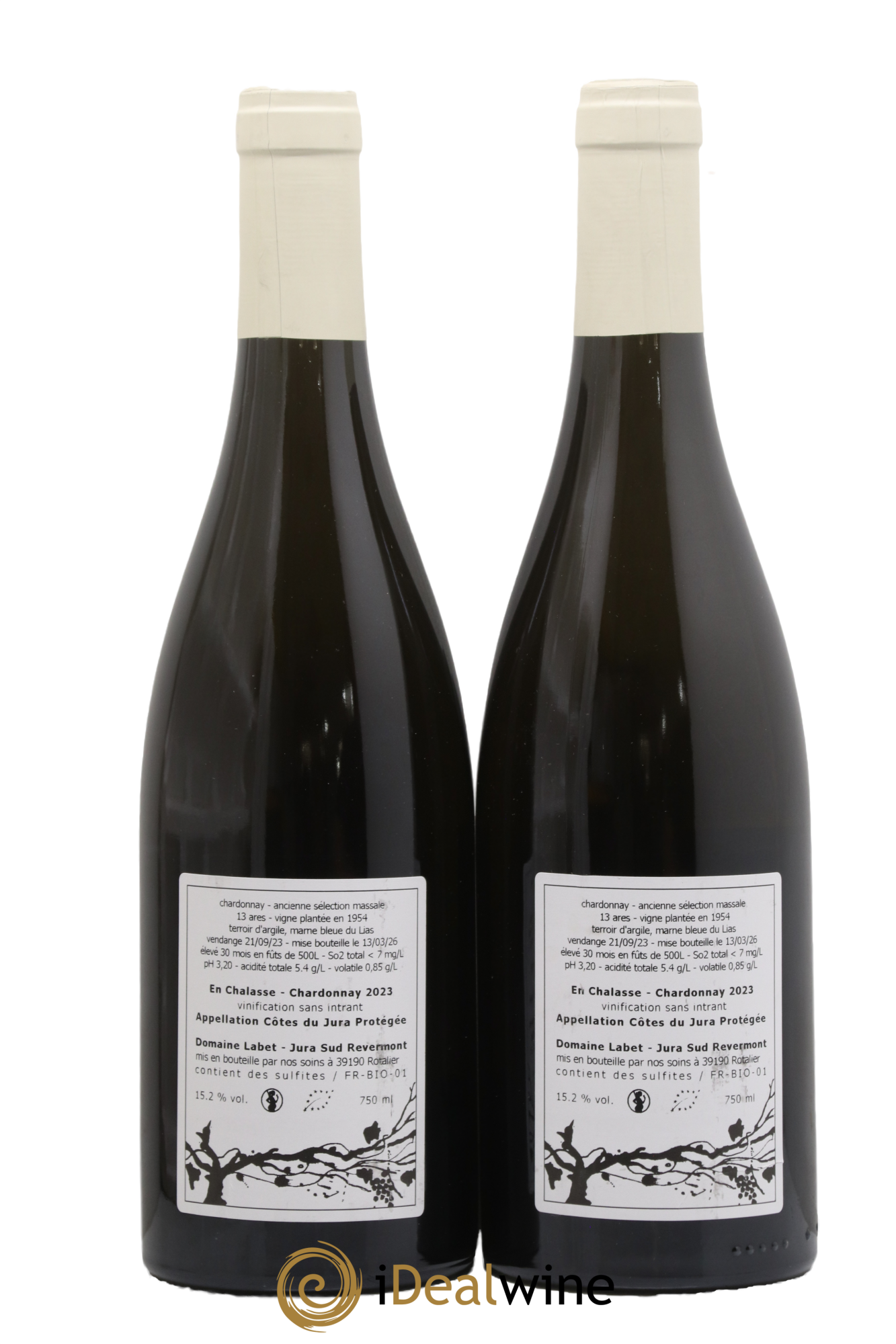 Côtes du Jura Chardonnay En Chalasse Romain - Julien - Charline Labet 2023 - Posten von 2 Flaschen - 1