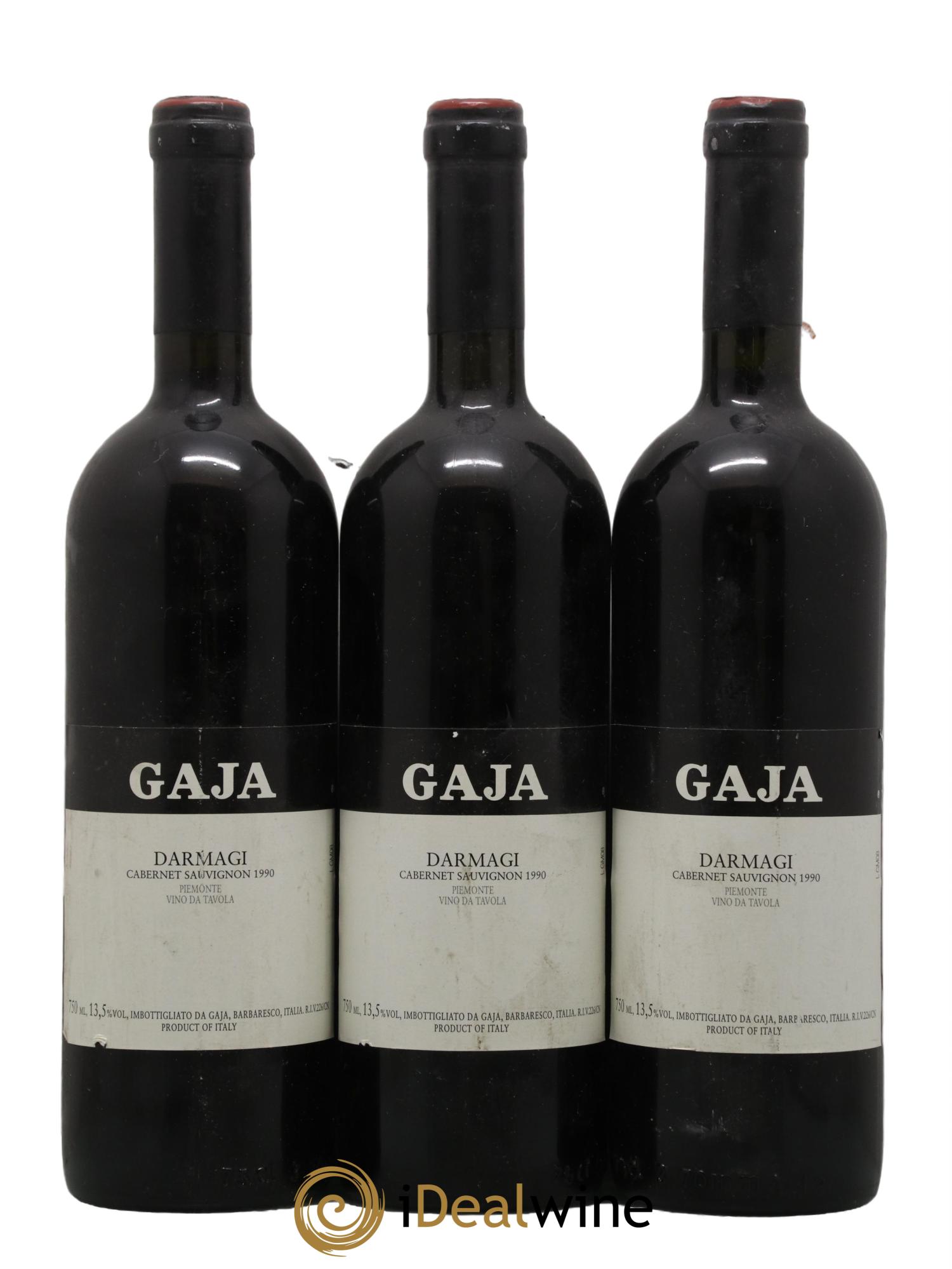 Italie Darmagi Angelo Gaja 1990 - Lot de 3 bouteilles - 0
