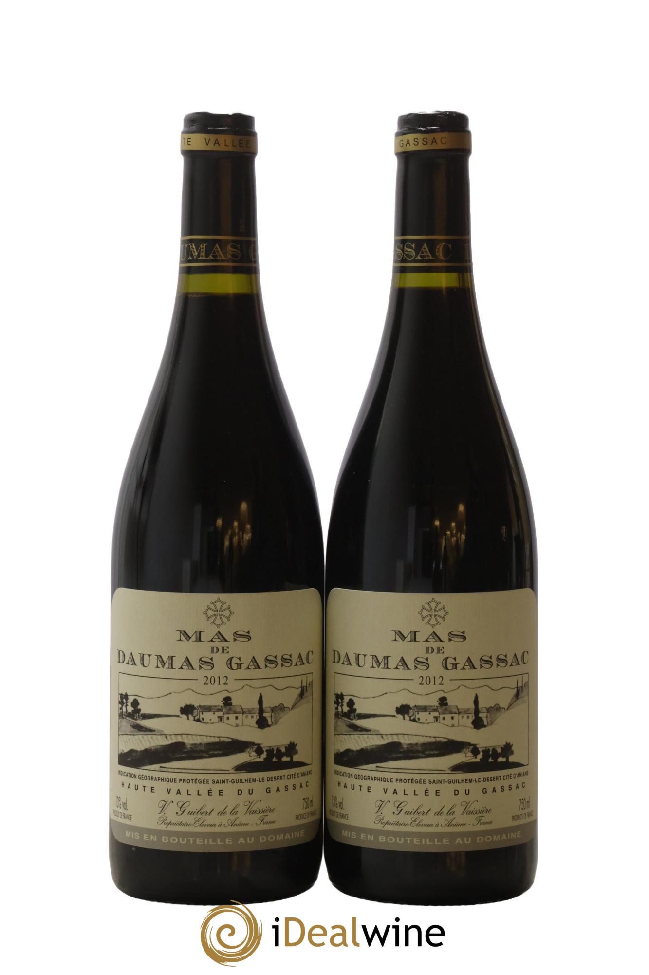 IGP St Guilhem-le-Désert - Cité d'Aniane Mas Daumas Gassac Famille Guibert de La Vaissière 2012 - Posten von 2 Flaschen - 0