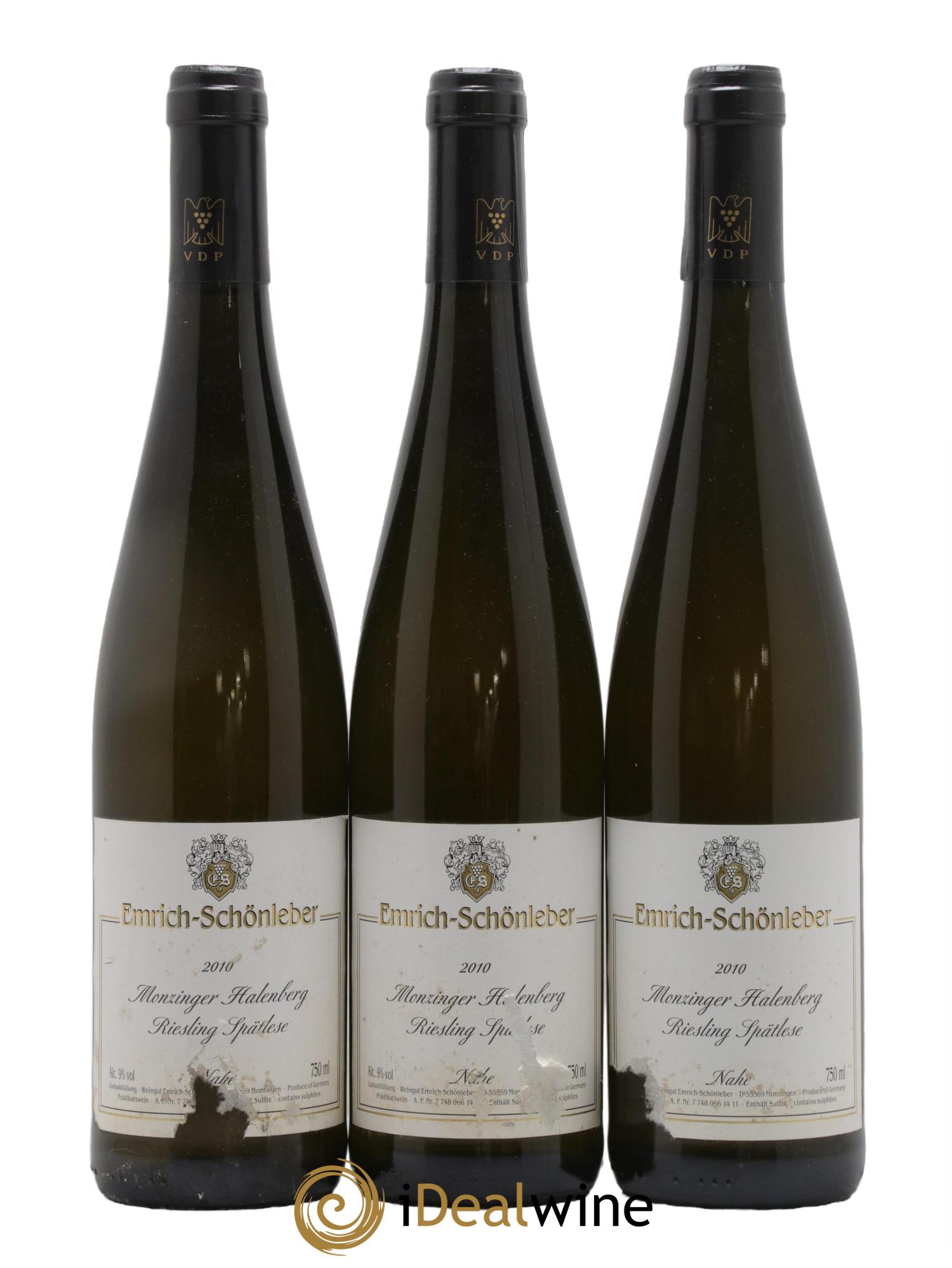 Allemagne Nahe Monzinger Riesling Spätlese Halenberg Weingut Emrich-Schönleber 2010 - Lot de 3 bouteilles - 0