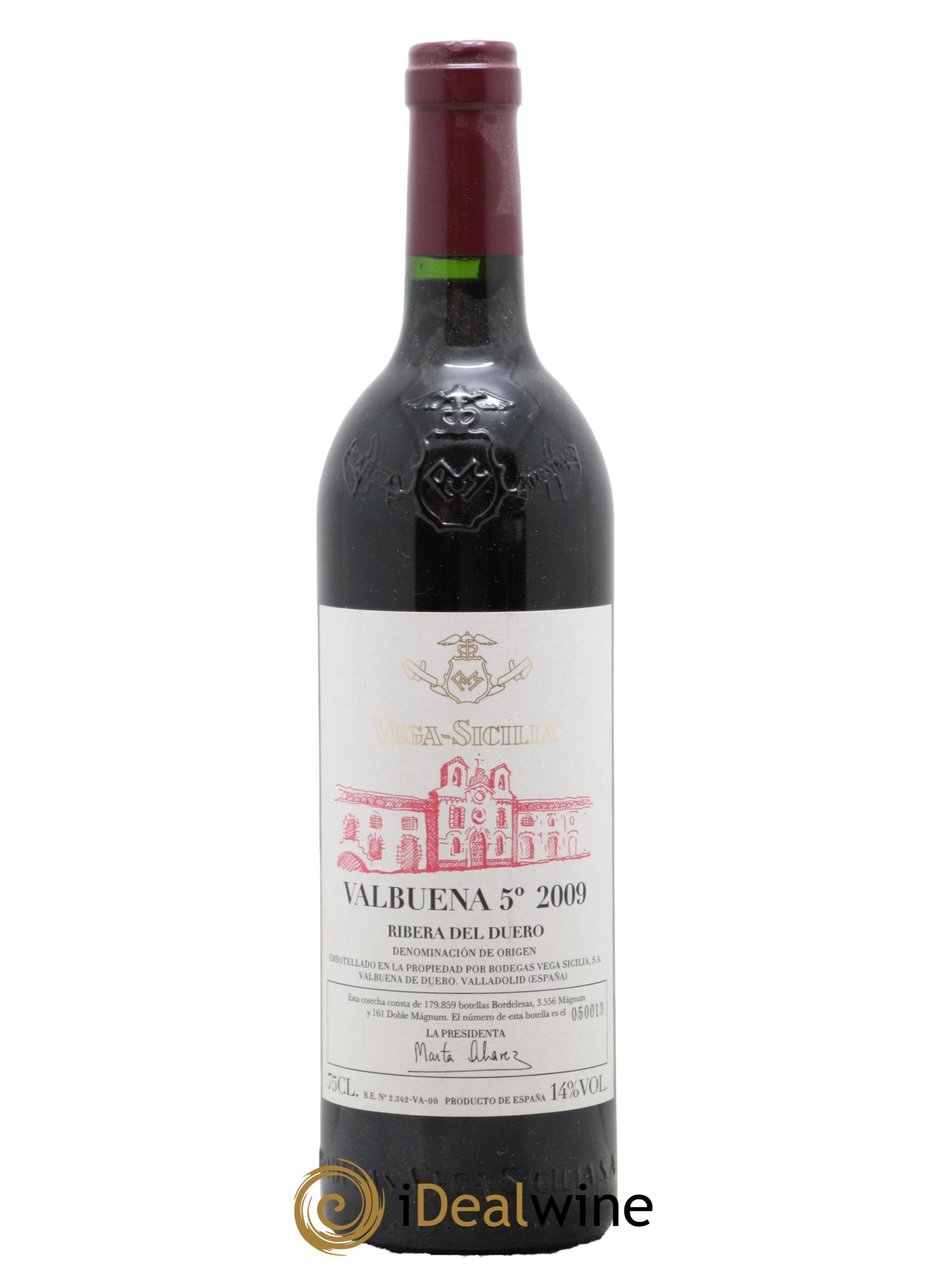 Ribera Del Duero DO Vega Sicilia Valbuena 5 ano Famille Alvarez 2009 - Lot de 1 bouteille - 0