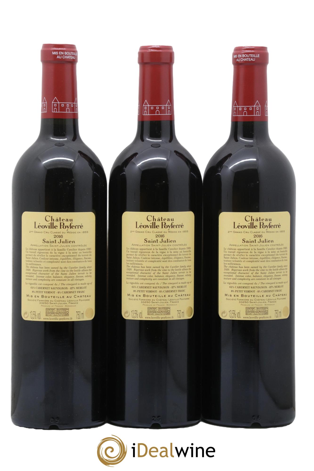 Château Léoville Poyferré 2ème Grand Cru Classé 2016 - Lot of 6 bottles - 4
