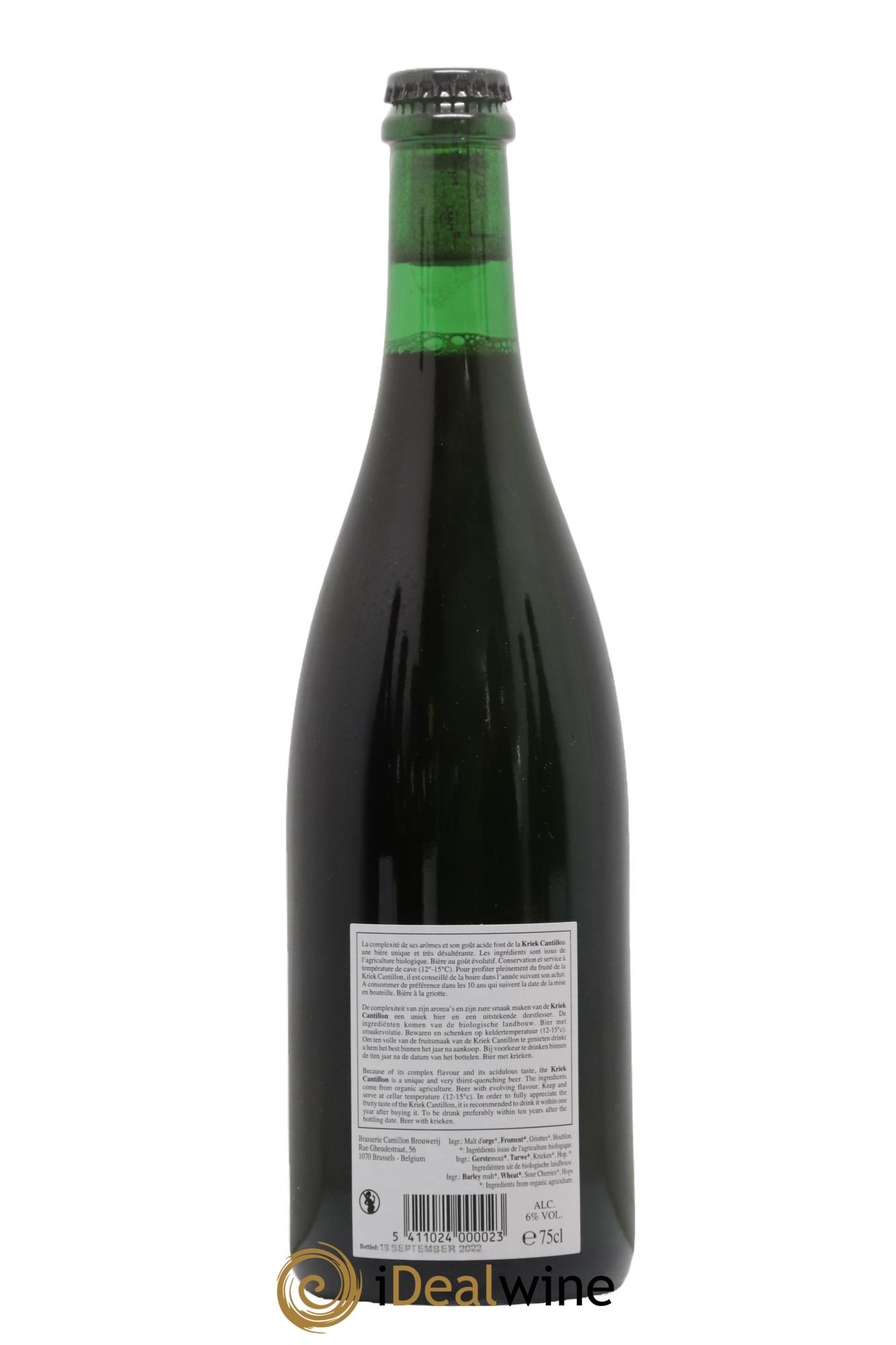 Bière Belgique Lambic Kriek Cantillon - Lot de 1 bouteille - 1