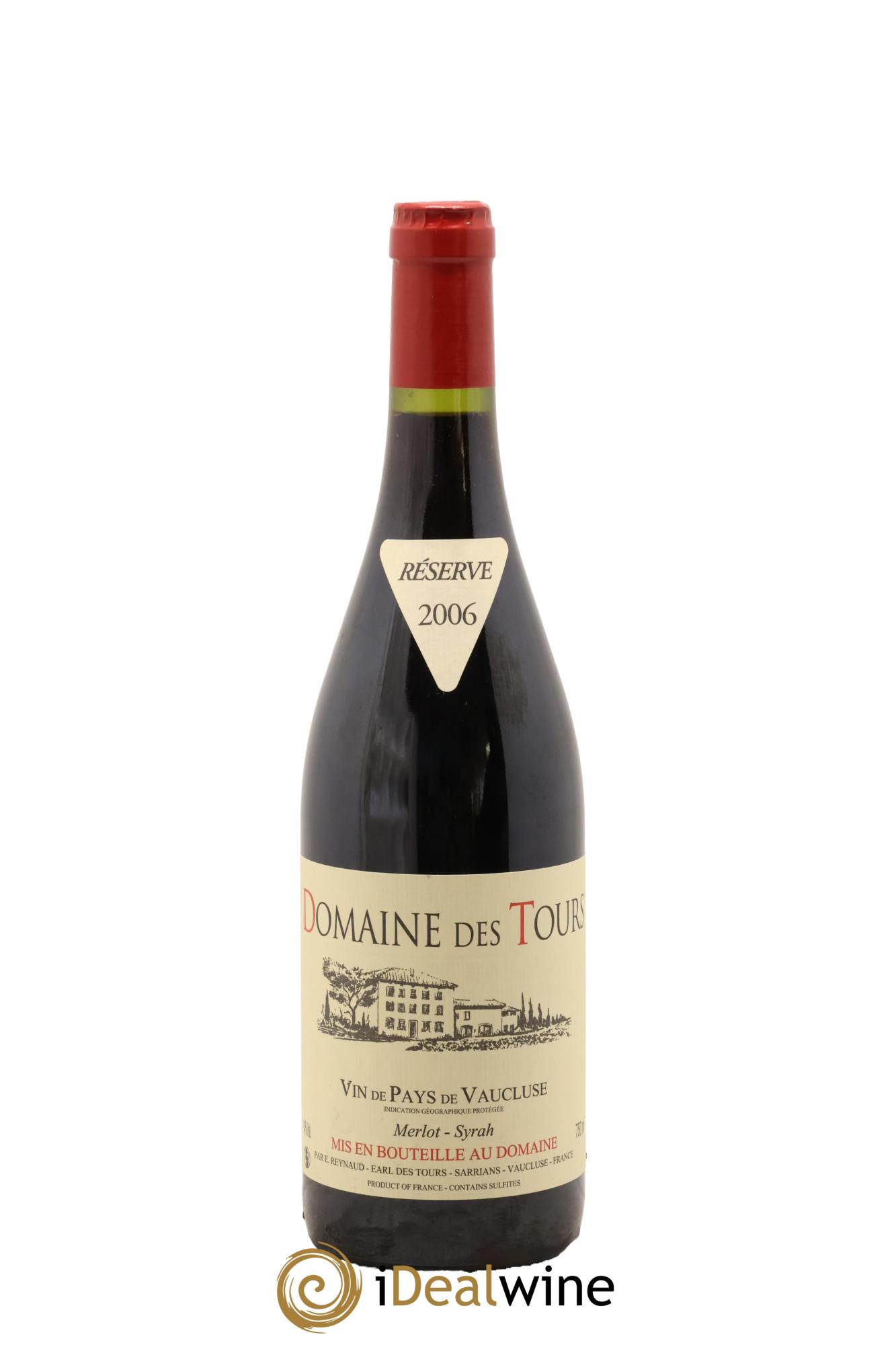Vaucluse Domaine des Tours Merlot-Syrah Emmanuel Reynaud 2006 - Lot de 1 bouteille - 0
