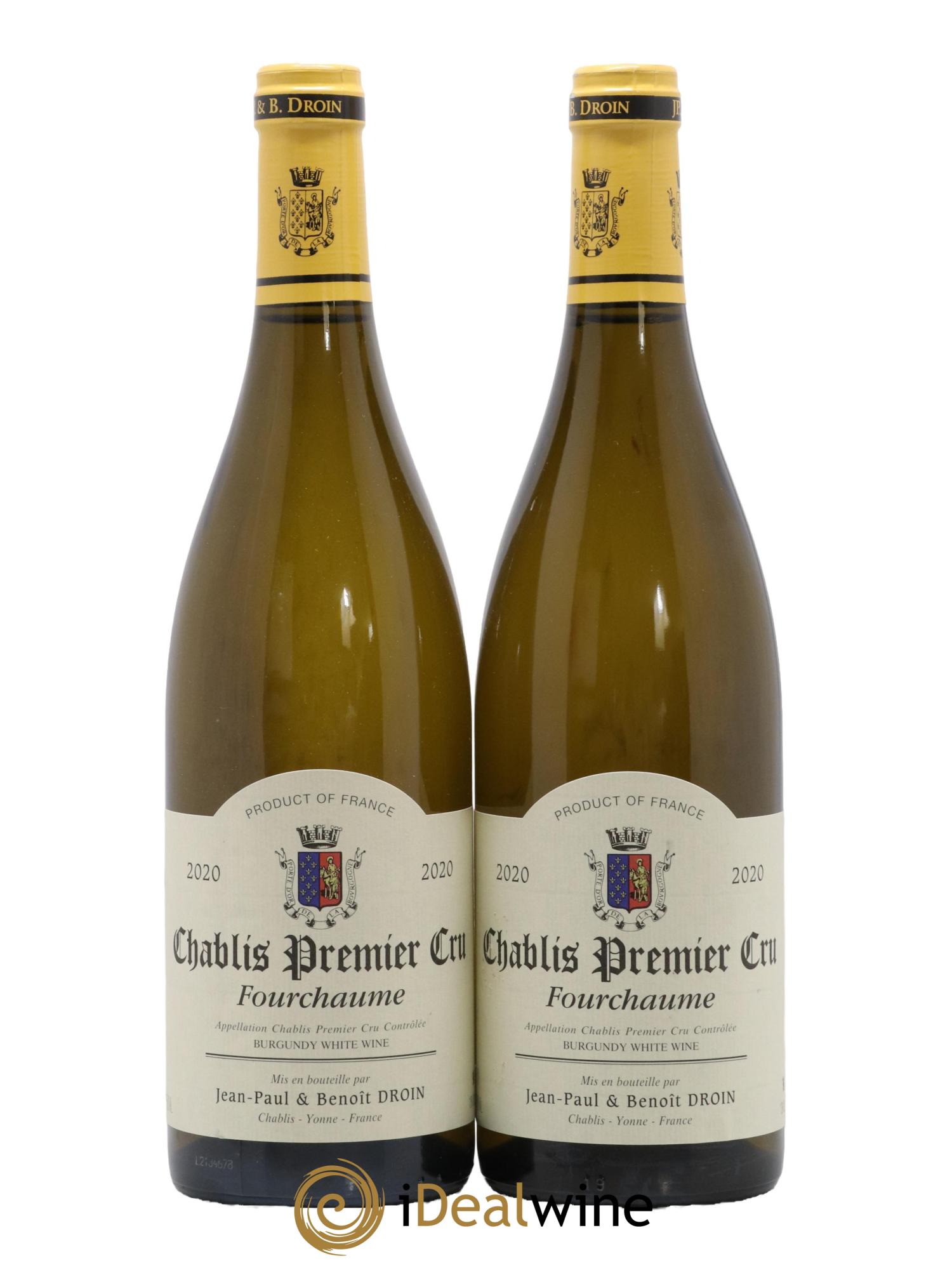 Chablis 1er Cru Fourchaume Jean-Paul & Benoît Droin (Domaine) 2020 - Lotto di 2 bottiglie - 0